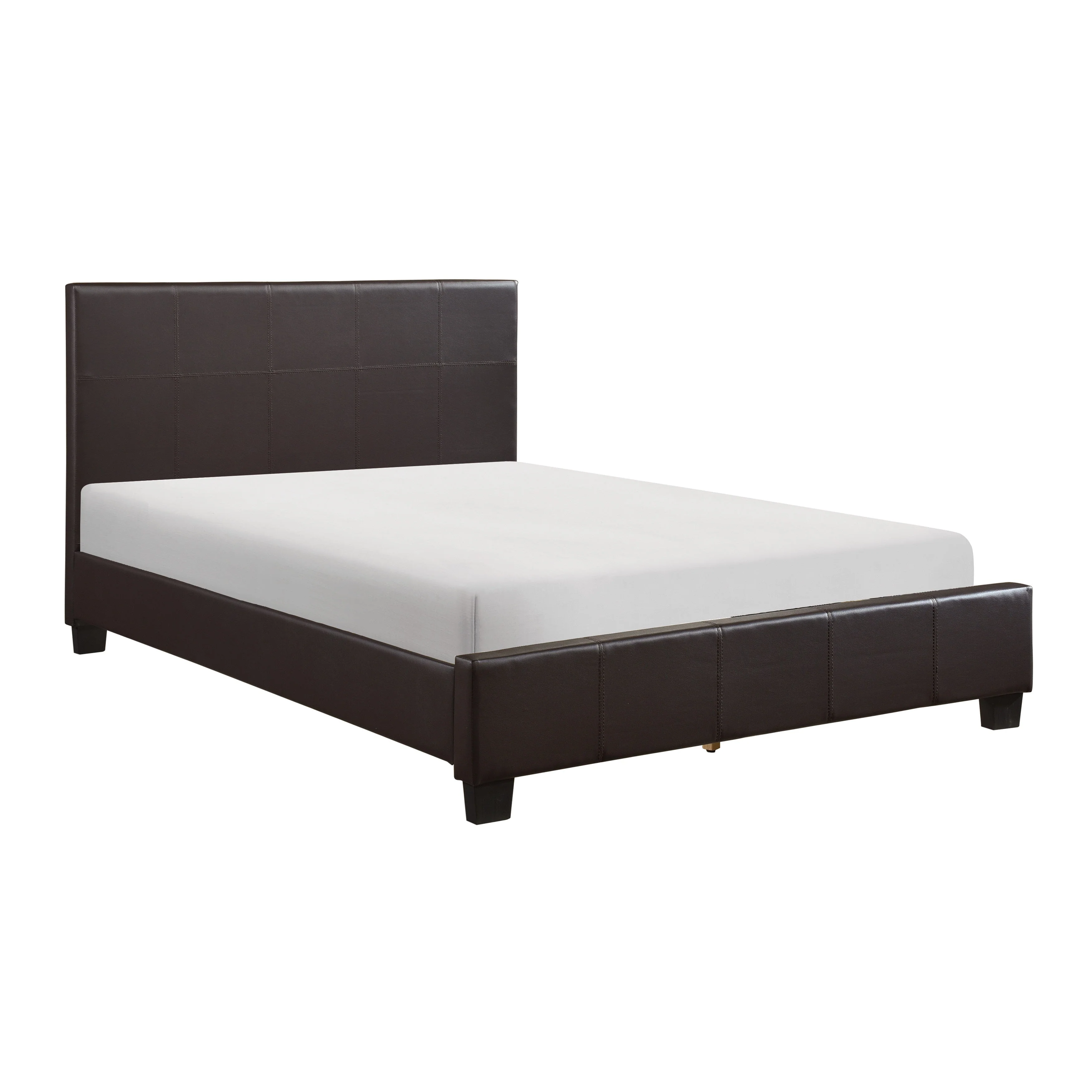 Lorenzi Dark Brown California King Upholstered Platform Bed - Image 3