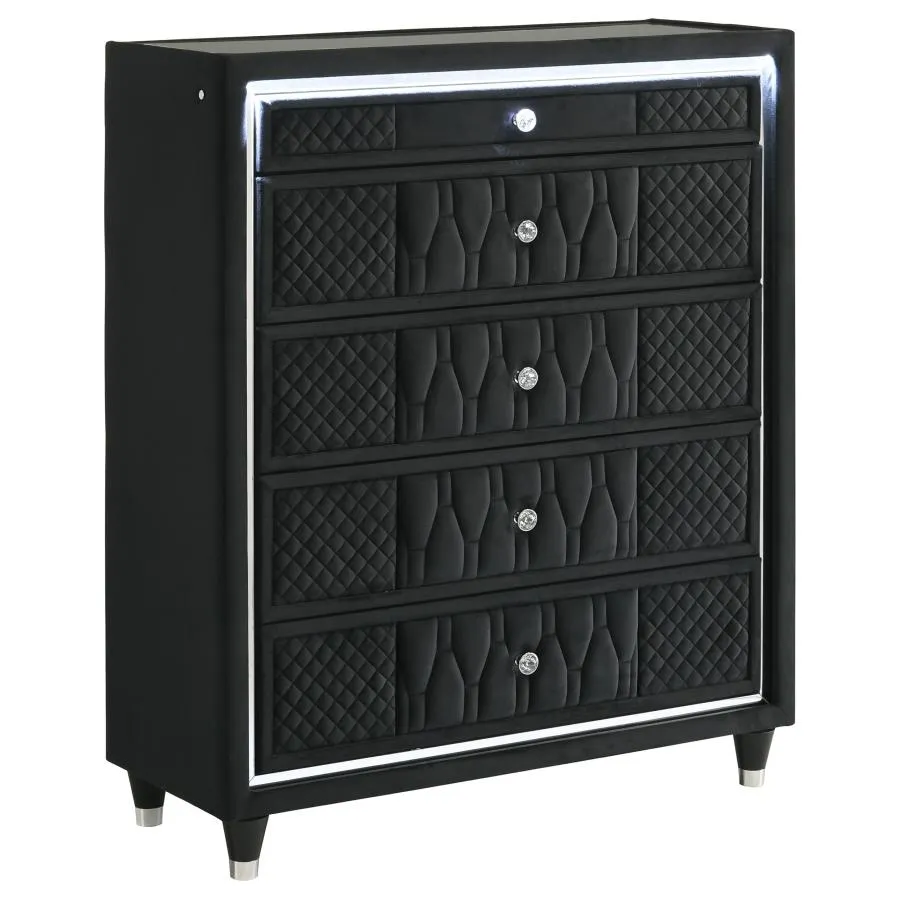 Lorient Black 5-piece Queen Storage Bedroom Set - Image 11