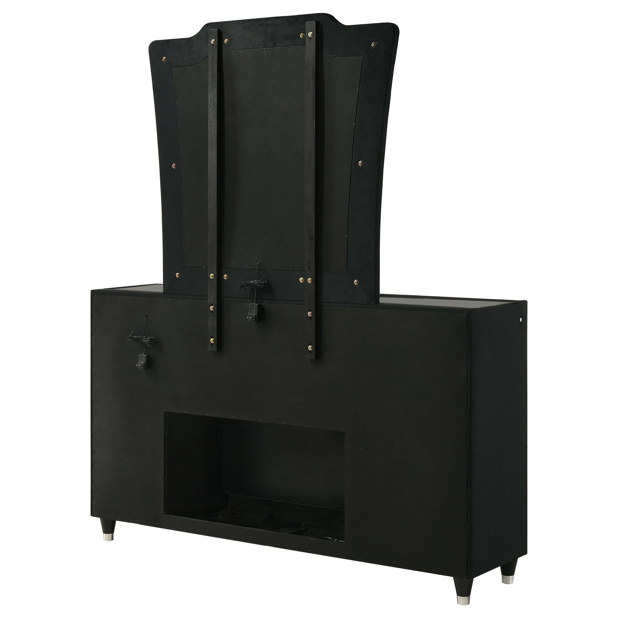 Lorient Black 8-drawer LED Flame Box Dresser and Mirror - Image 8
