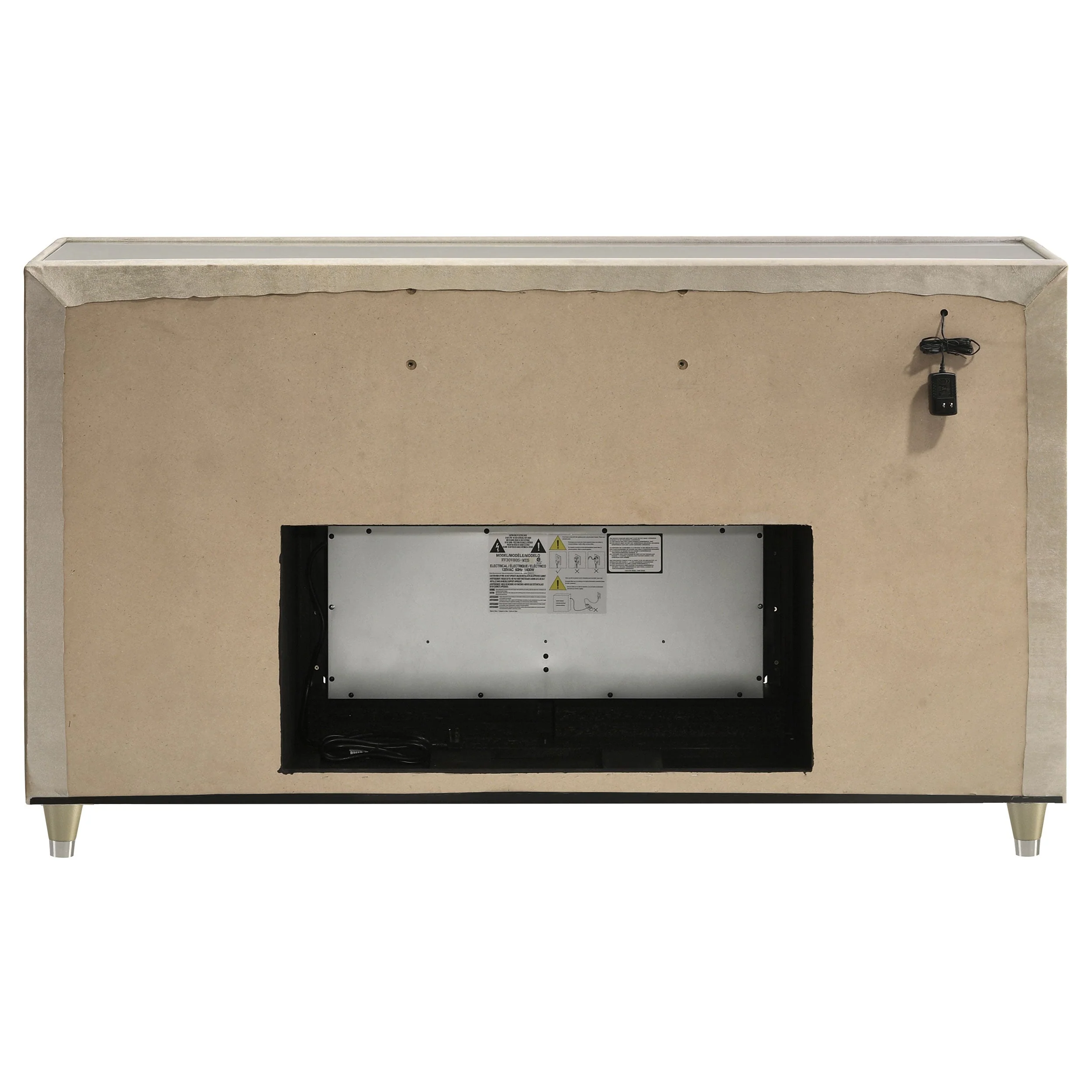 Lorient Ivory/Camel 8-drawer LED Bedroom Flame Box Dresser - Image 7