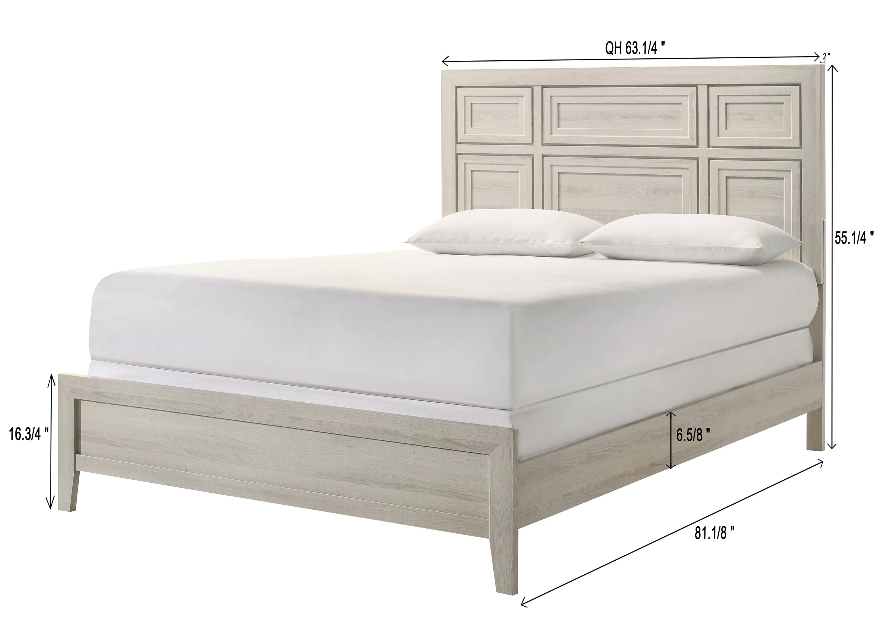 Lorraine Antique White Queen Panel Bed - Image 4