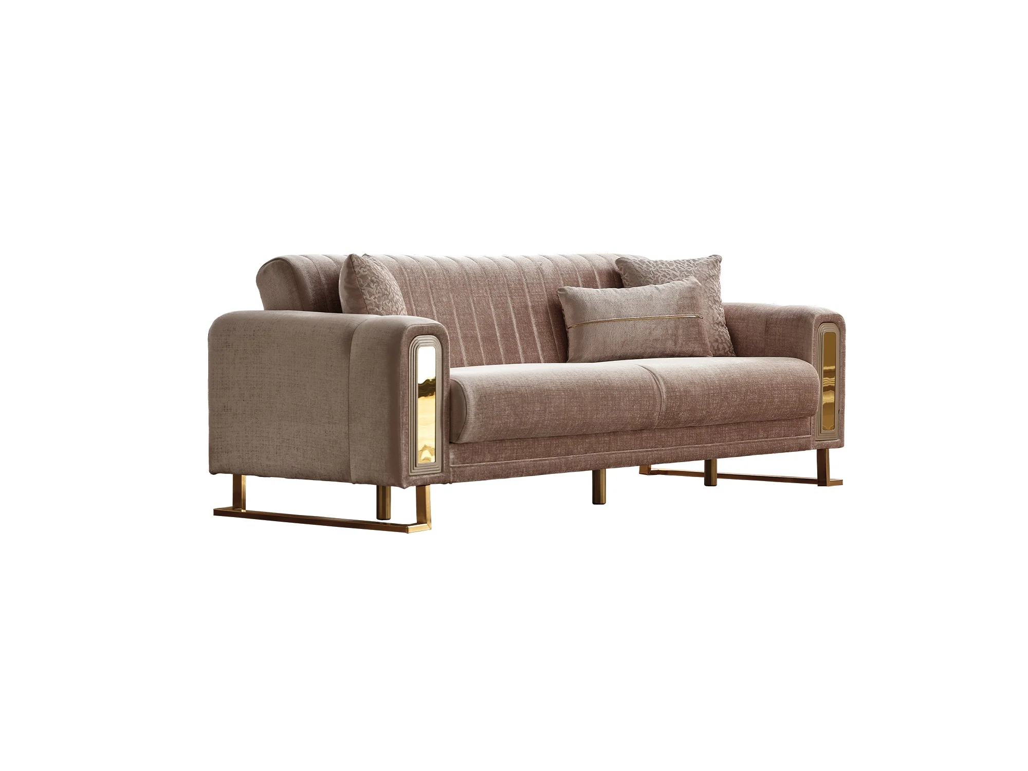Lotus 3-pieces (Sofa & Loveseat & Chair) Livingroom Set Cream - Image 5