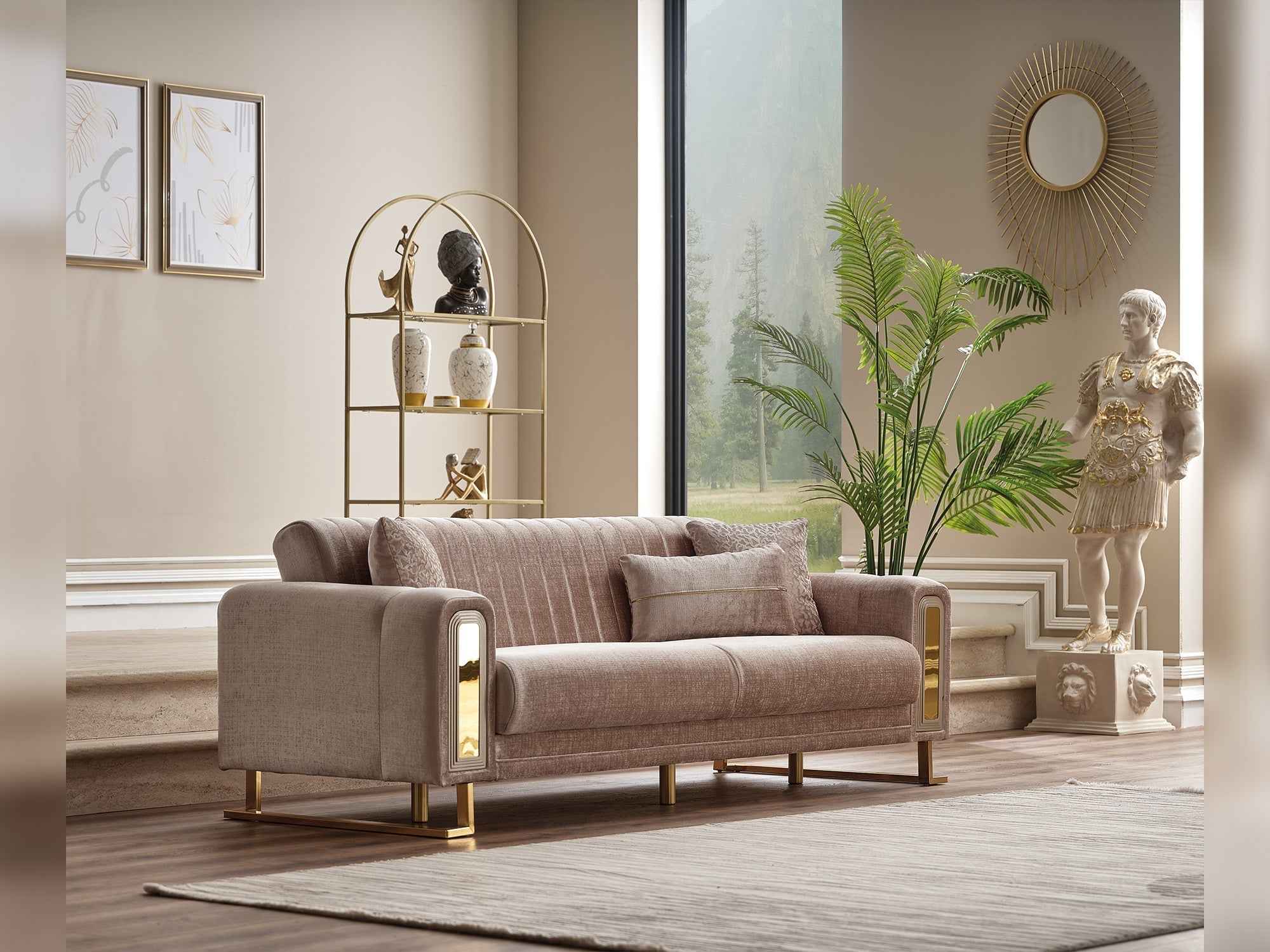Lotus Cream Convertible Sofa - Image 3