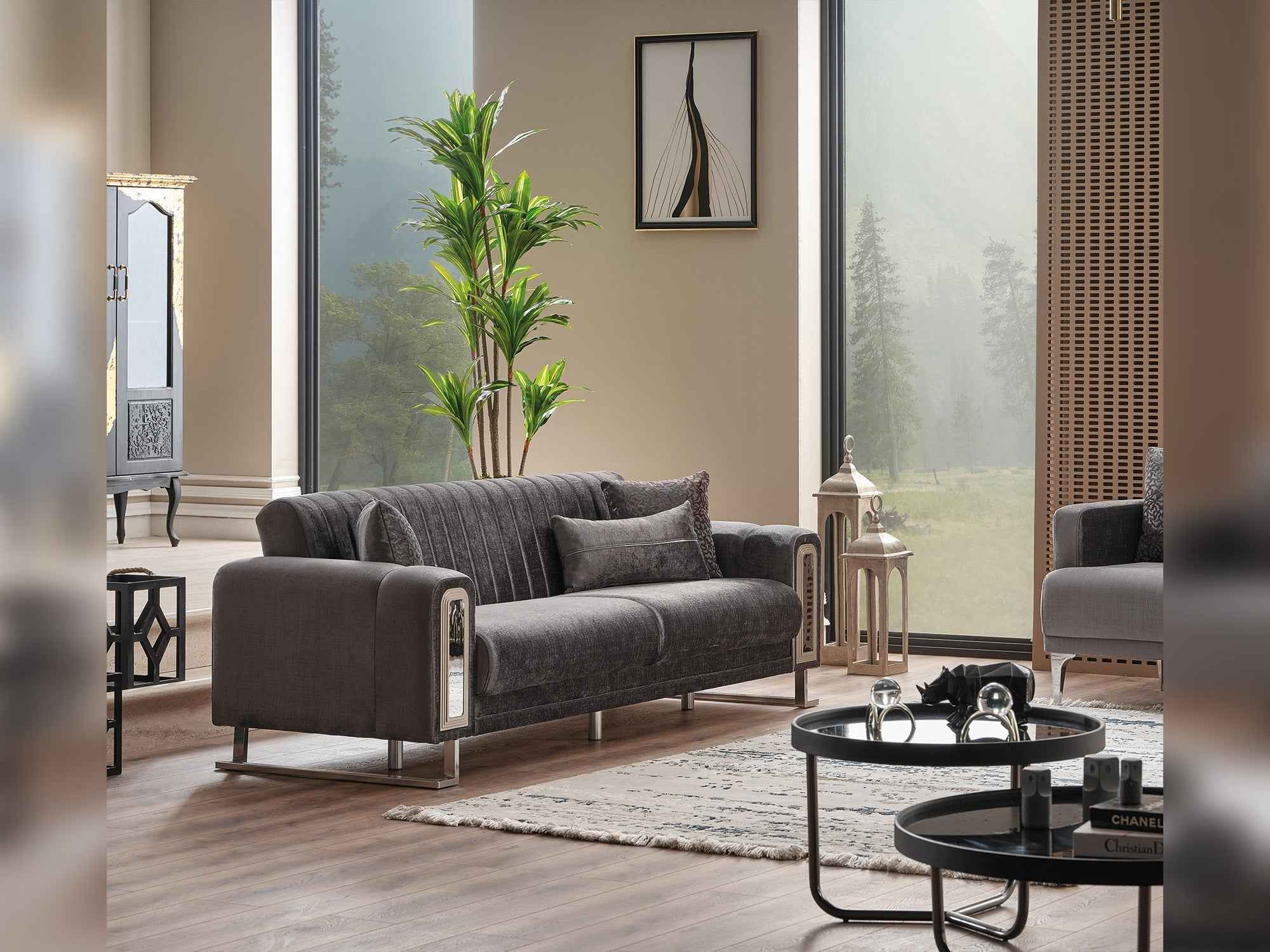 Lotus Grey Convertible Sofa - Image 4