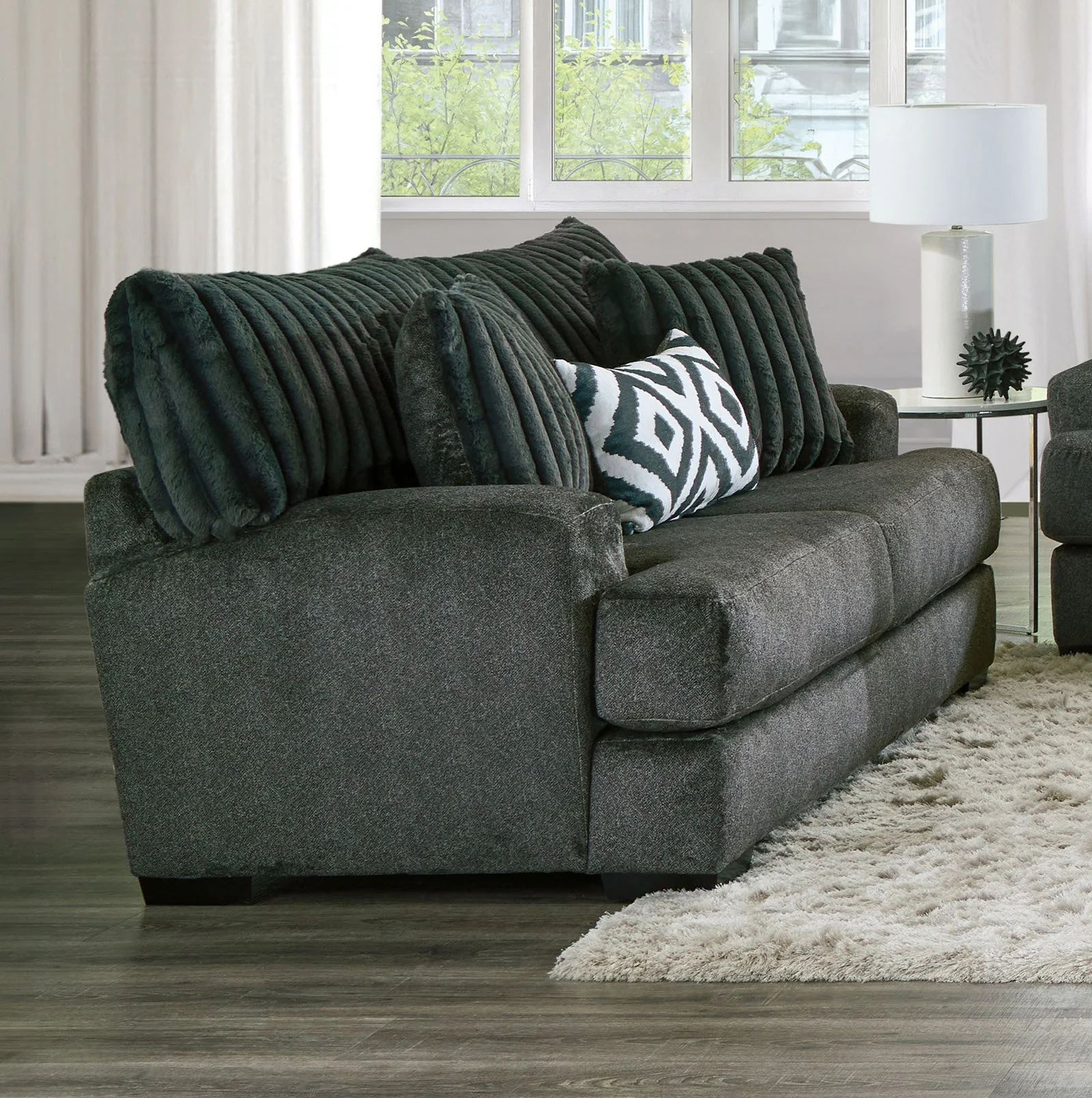 Loughlin Gun Metal Sofa & Loveseat - Image 2