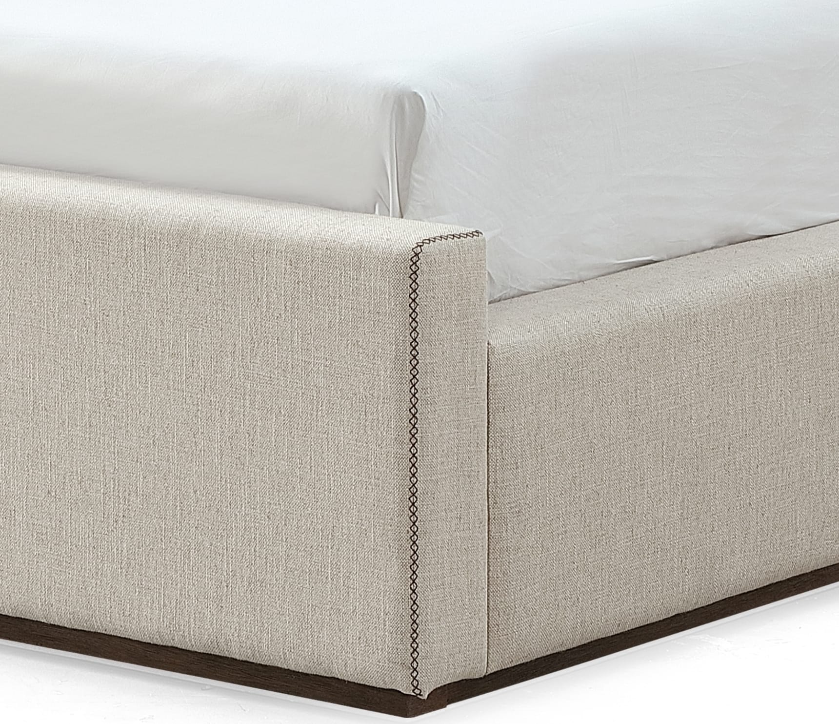 Louis Natural Queen Upholstered Platform Bed - Image 5