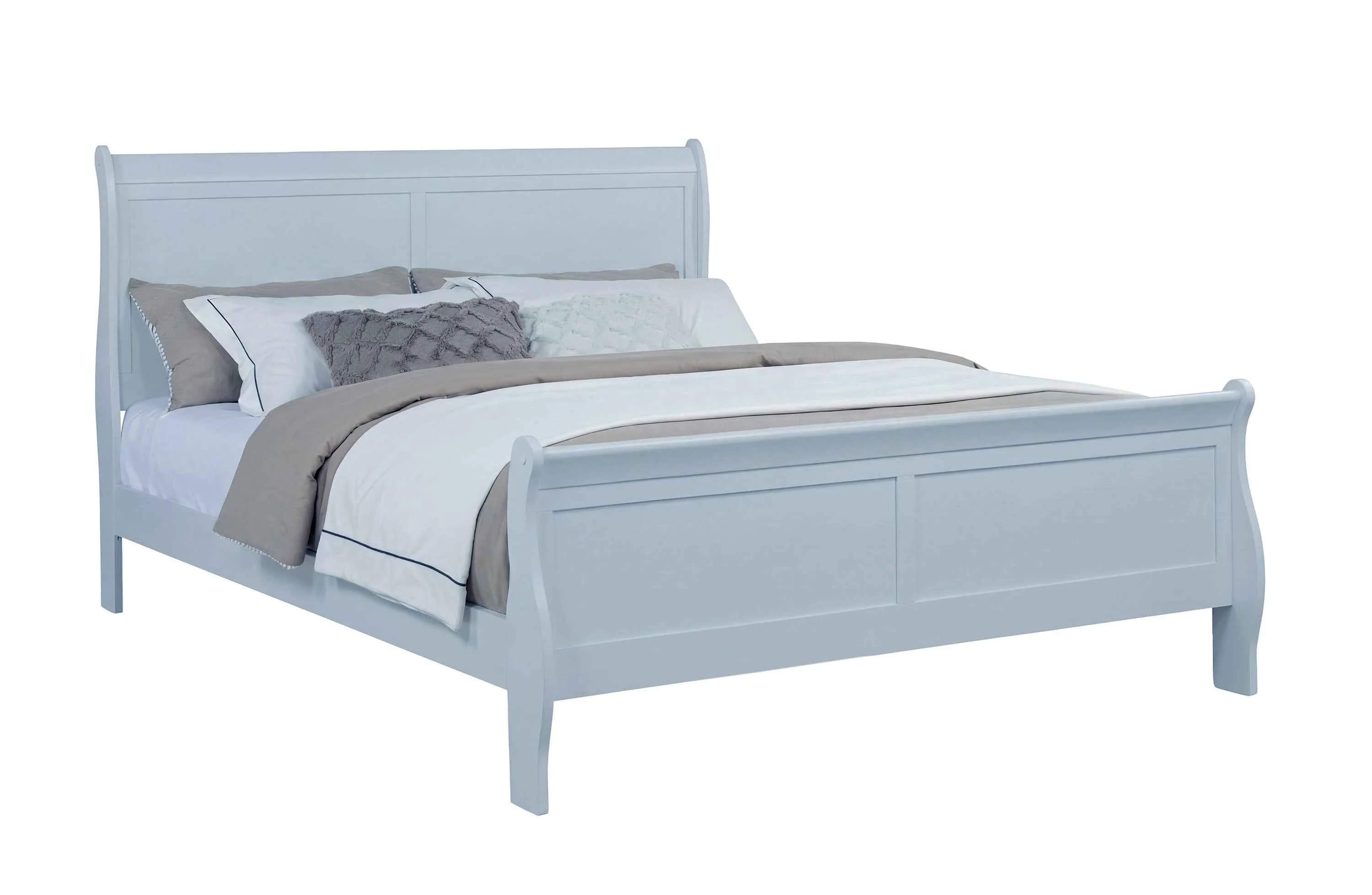 Louis Philip Blue King Sleigh Bed
