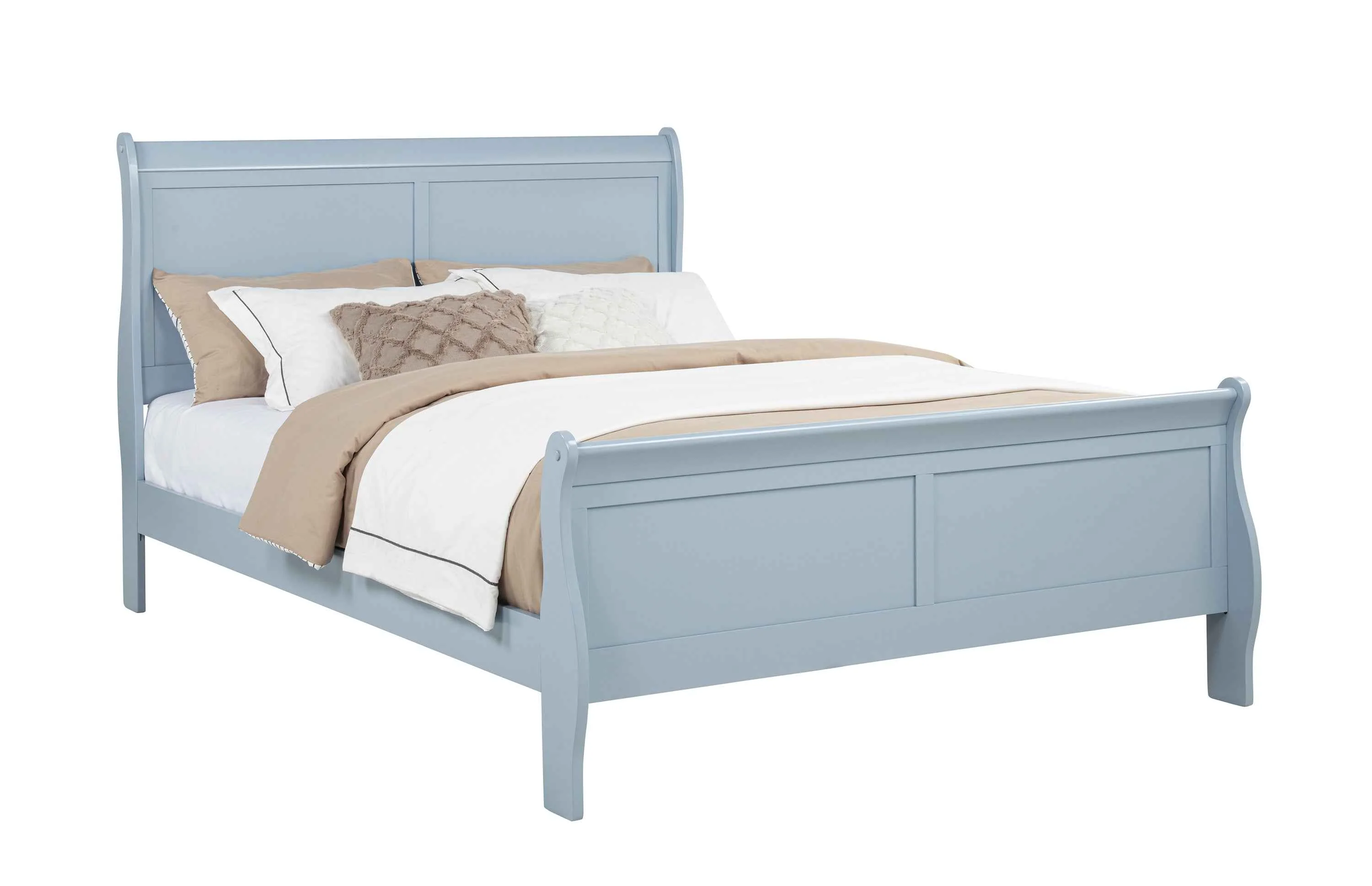 Louis Philip Blue Sleigh Bedroom Set - Image 3