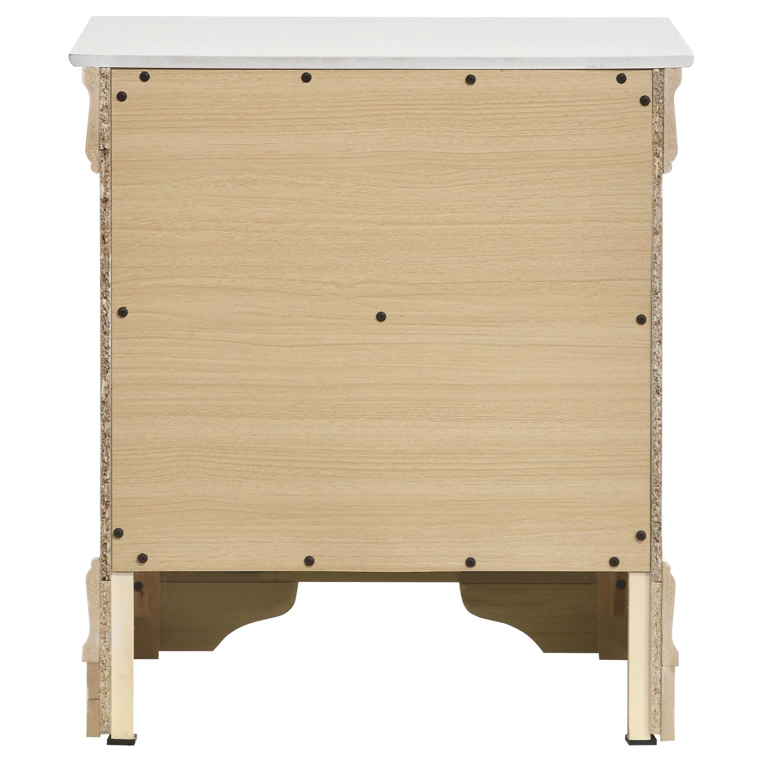 Louis Philippe White 2-drawer Nightstand Bedside Table - Image 7