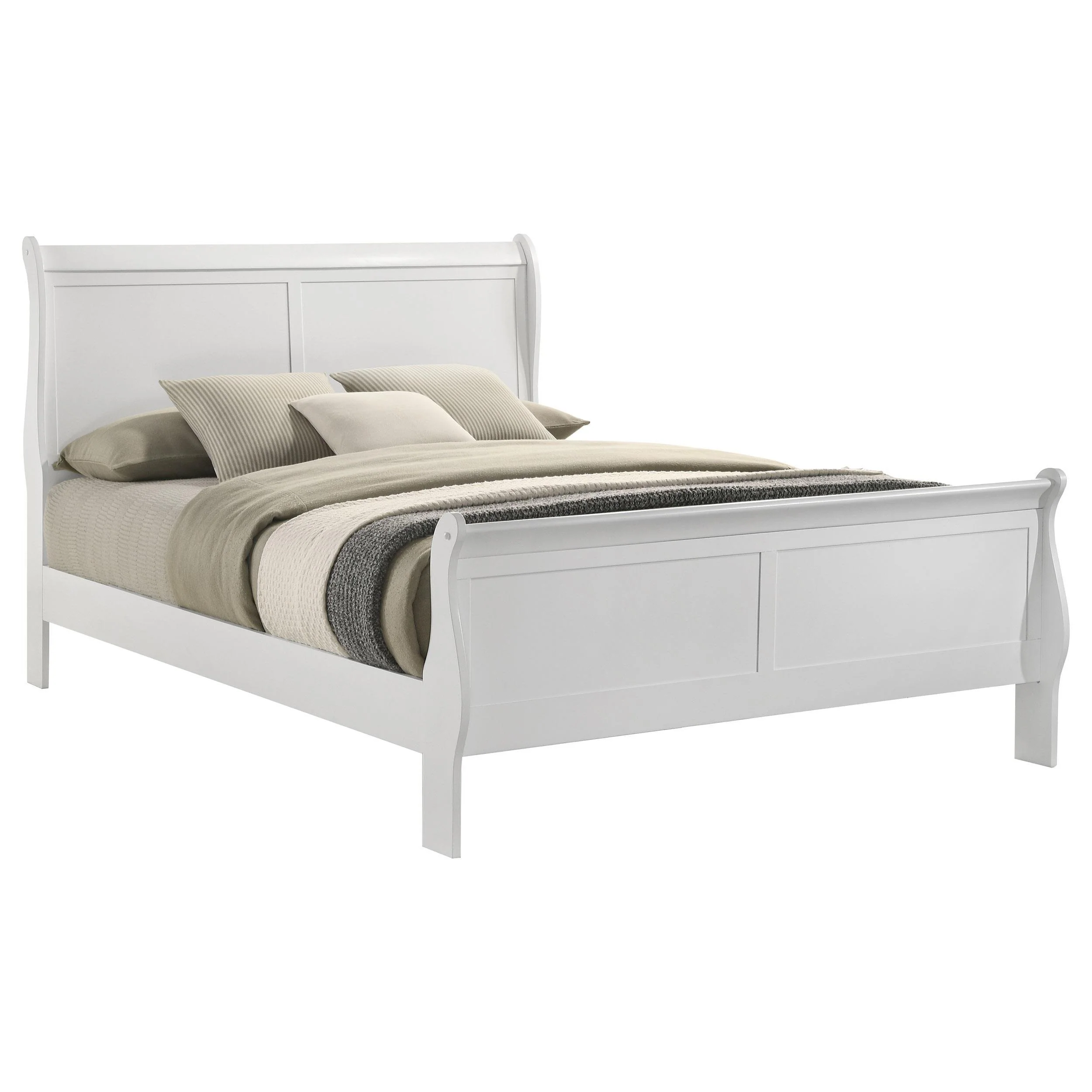 Louis Philippe White 47-inch Eastern King Sleigh Panel Bed - Image 2