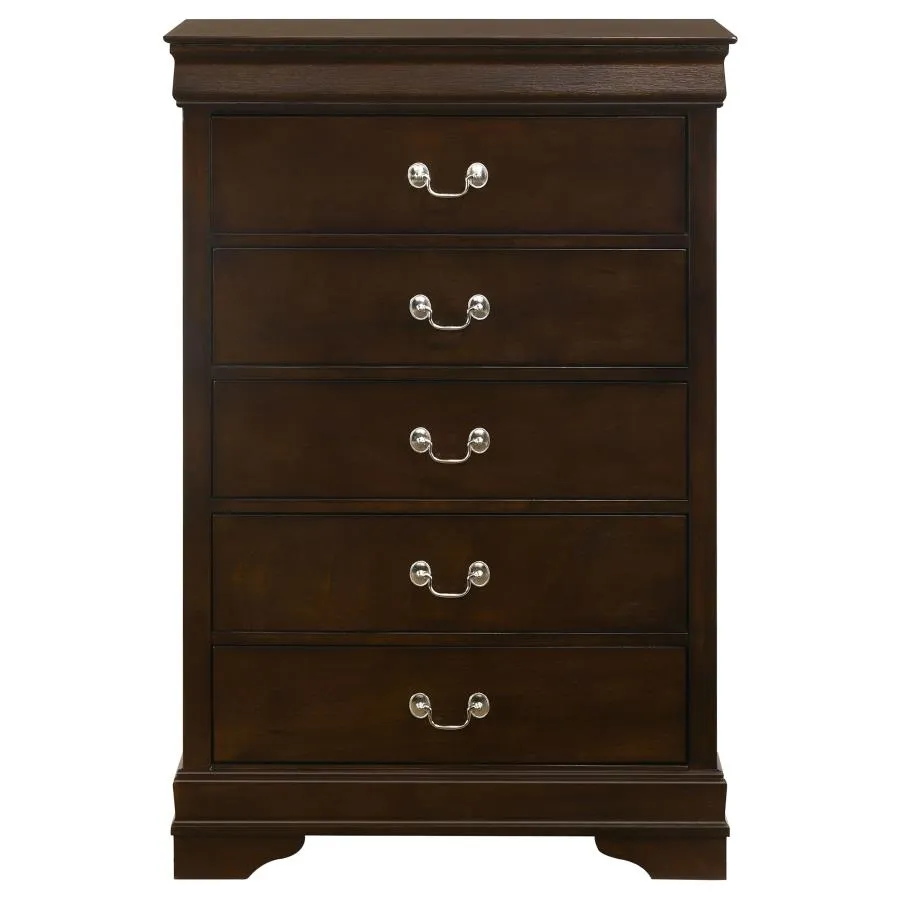 Louis Philippe White 5-Piece Queen Panel Bedroom Set with High Headboard - Image 12