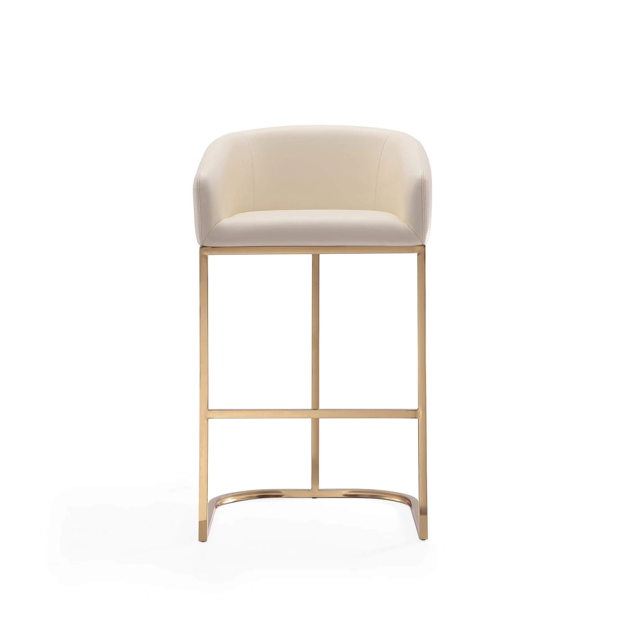 Louvre Barstool in Cream and Titanium Gold - Image 4