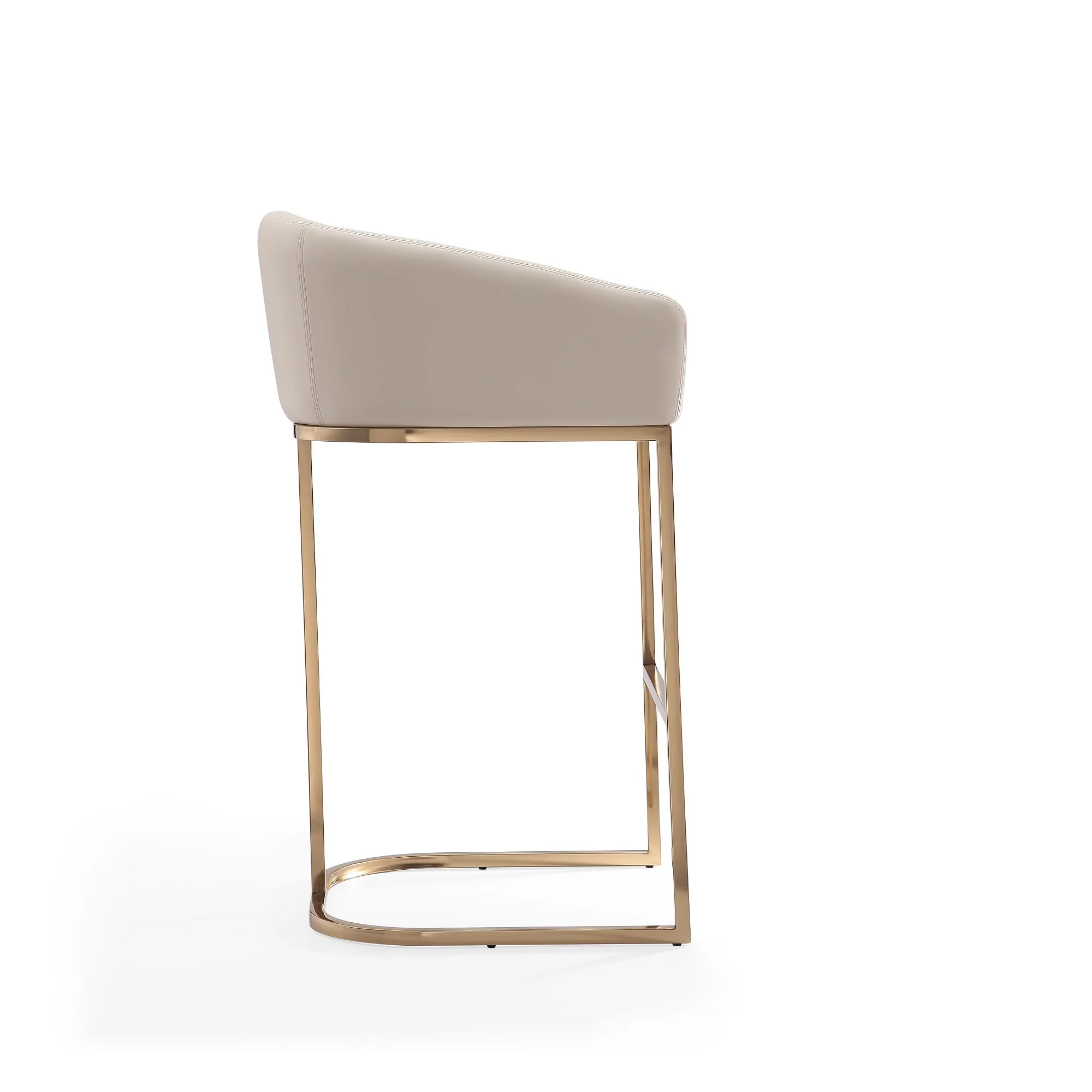 Louvre Barstool in Cream and Titanium Gold - Image 6