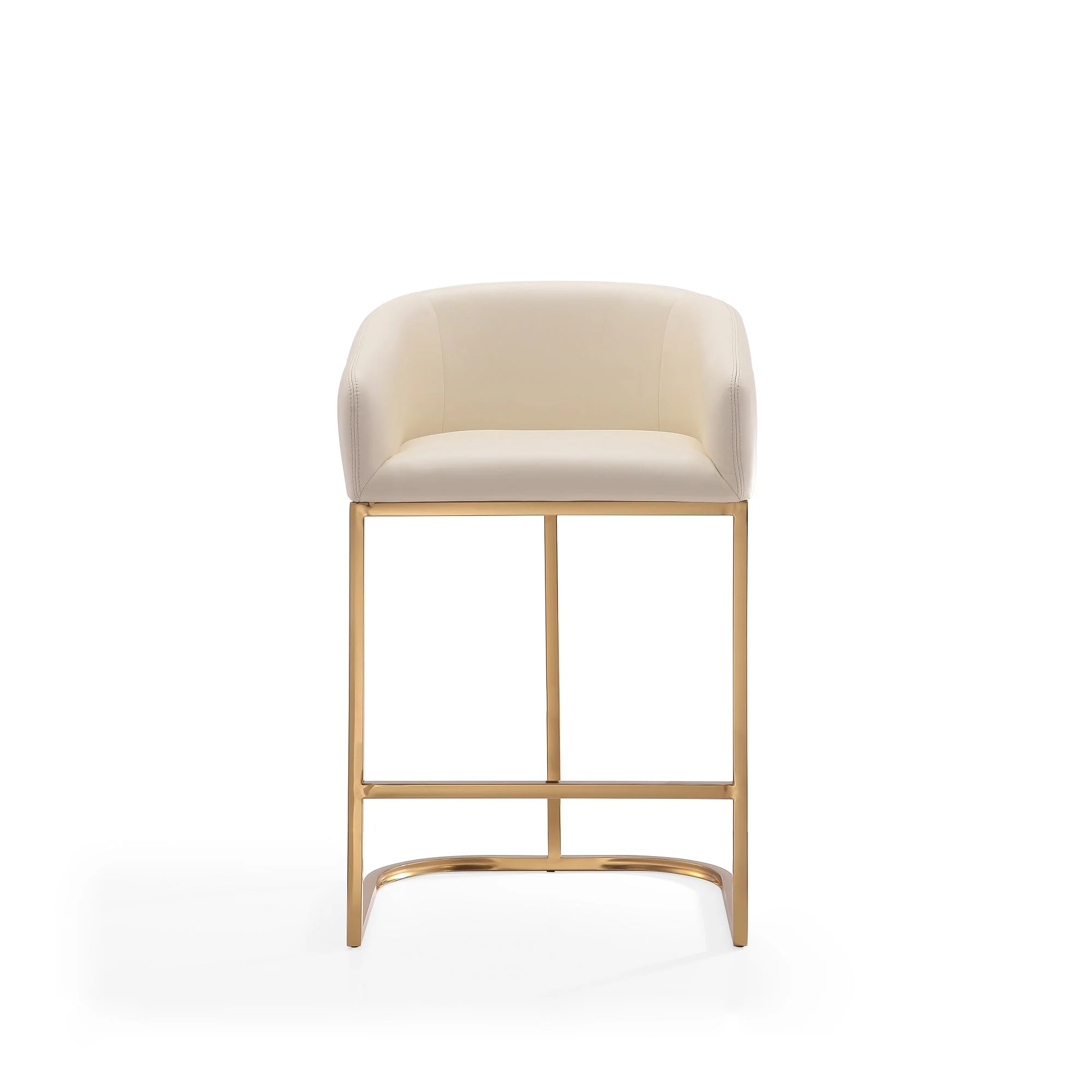 Louvre Counter Stool in Cream and Titanium Gold (set of 2) - Image 5