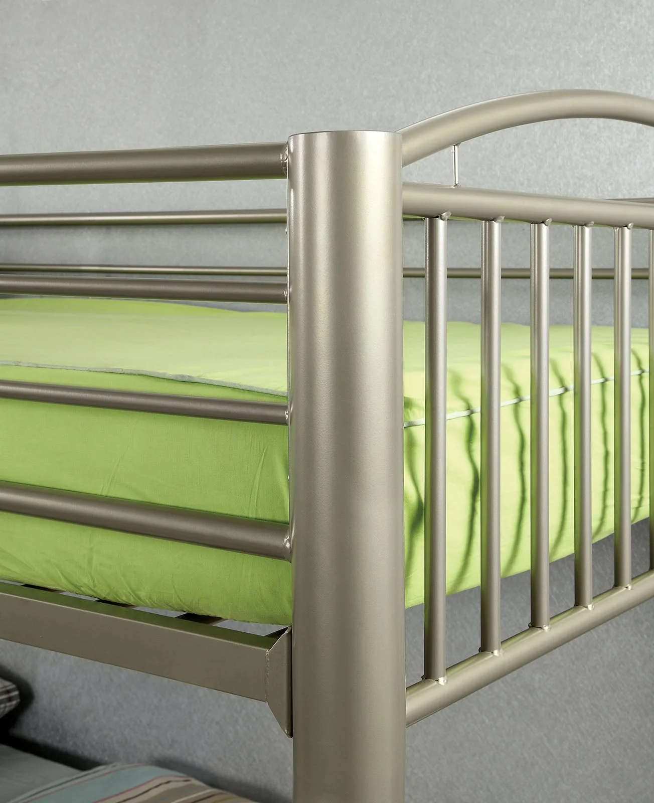 Lovia Metallic Gold Bunk Twin Bed/Full - Image 3