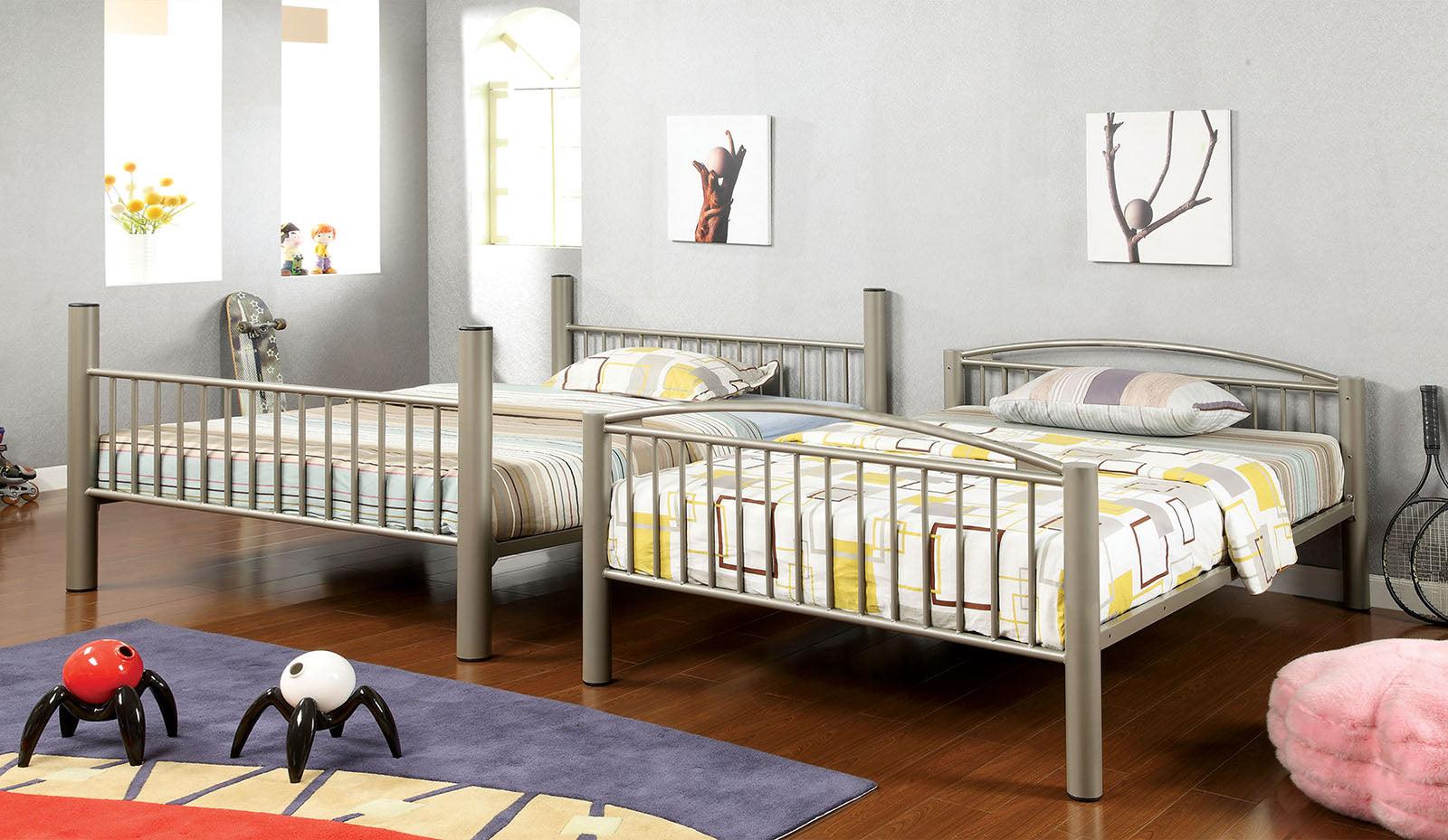 Lovia Metallic Gold Full/Full Bunk Bed - Image 2