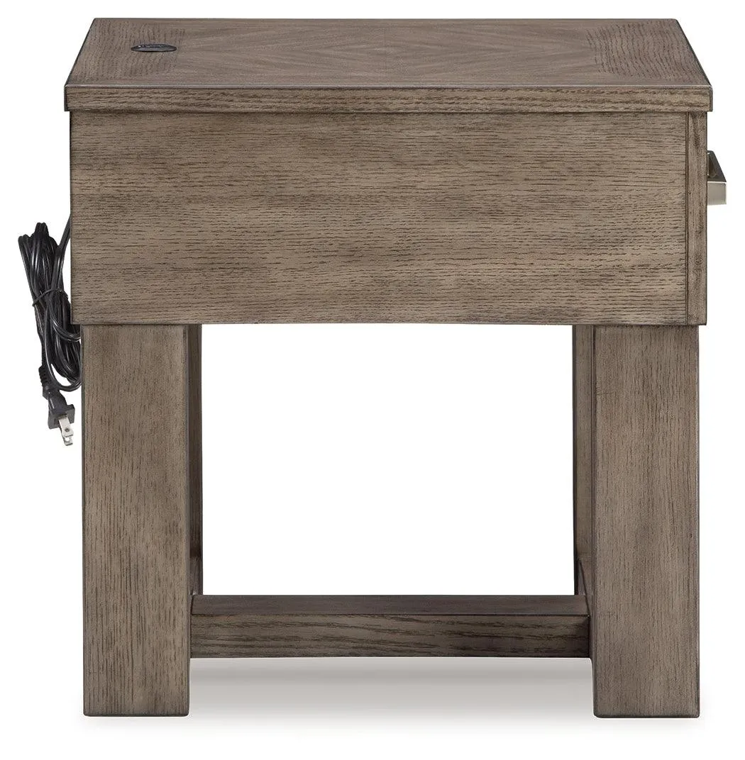 Loyaska Grayish Brown/White End Table - Image 4