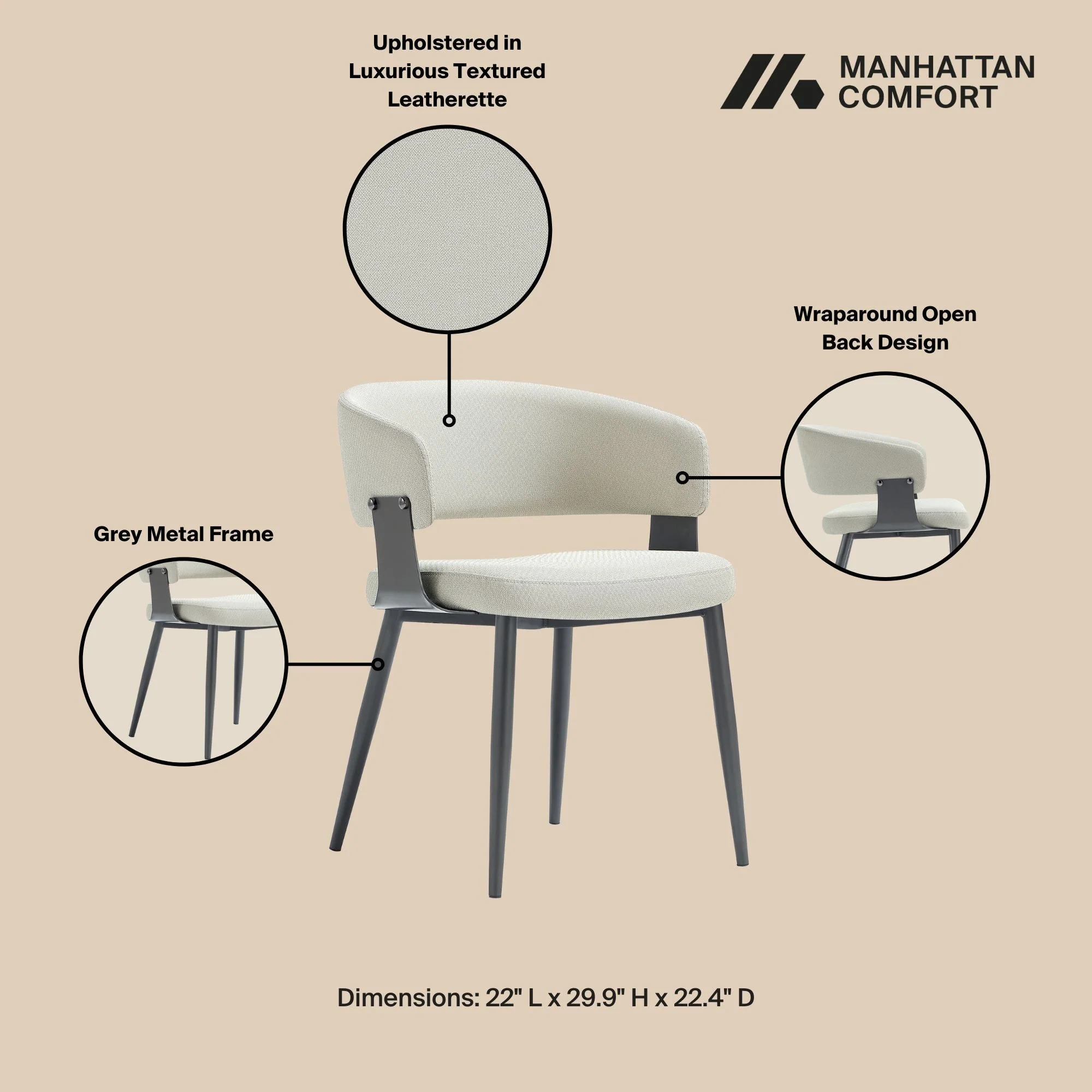 Luce Dining Chair in Oatmeal - Image 4