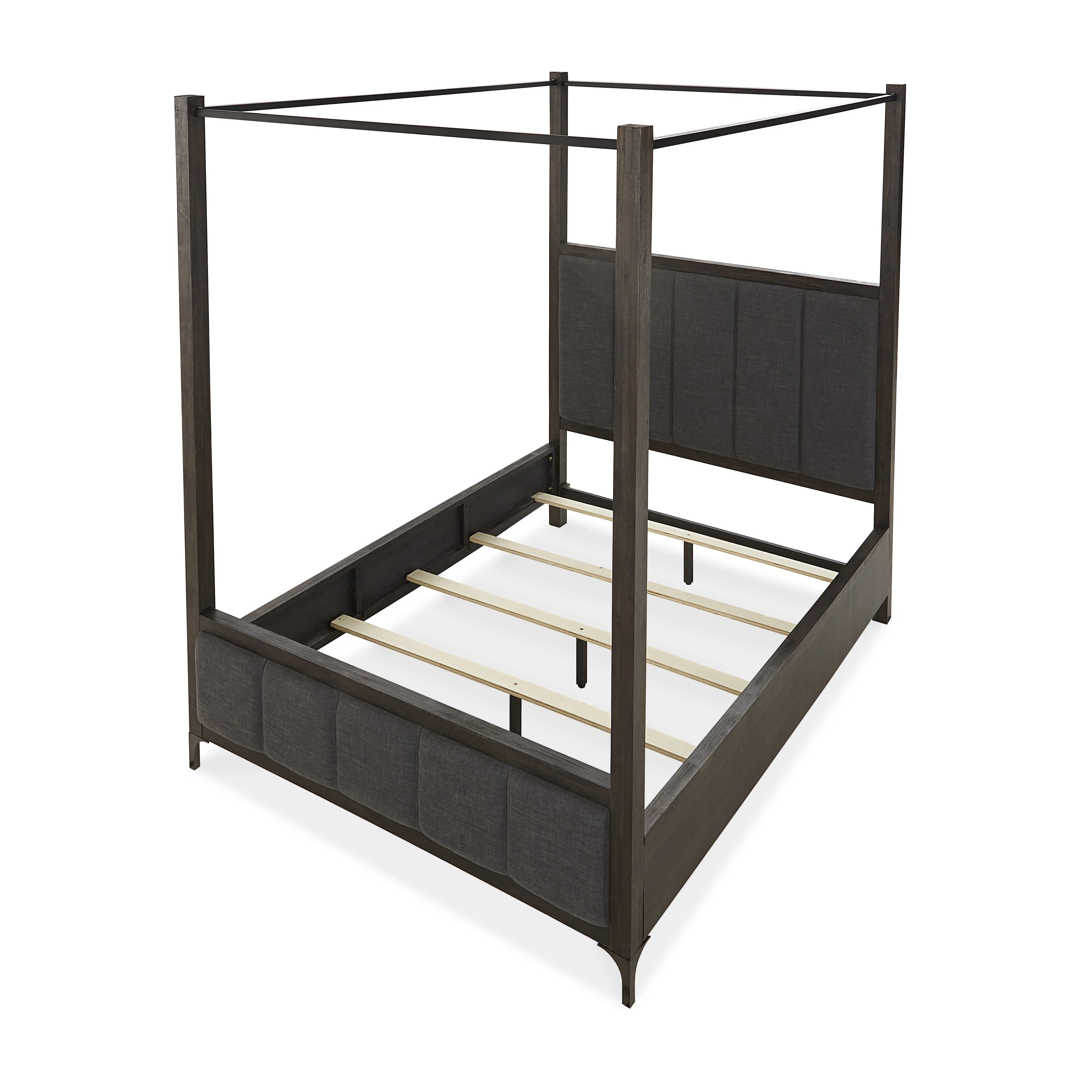 Lucerne Upholstered California King Canopy Bed in Vintage Coffee - Image 6
