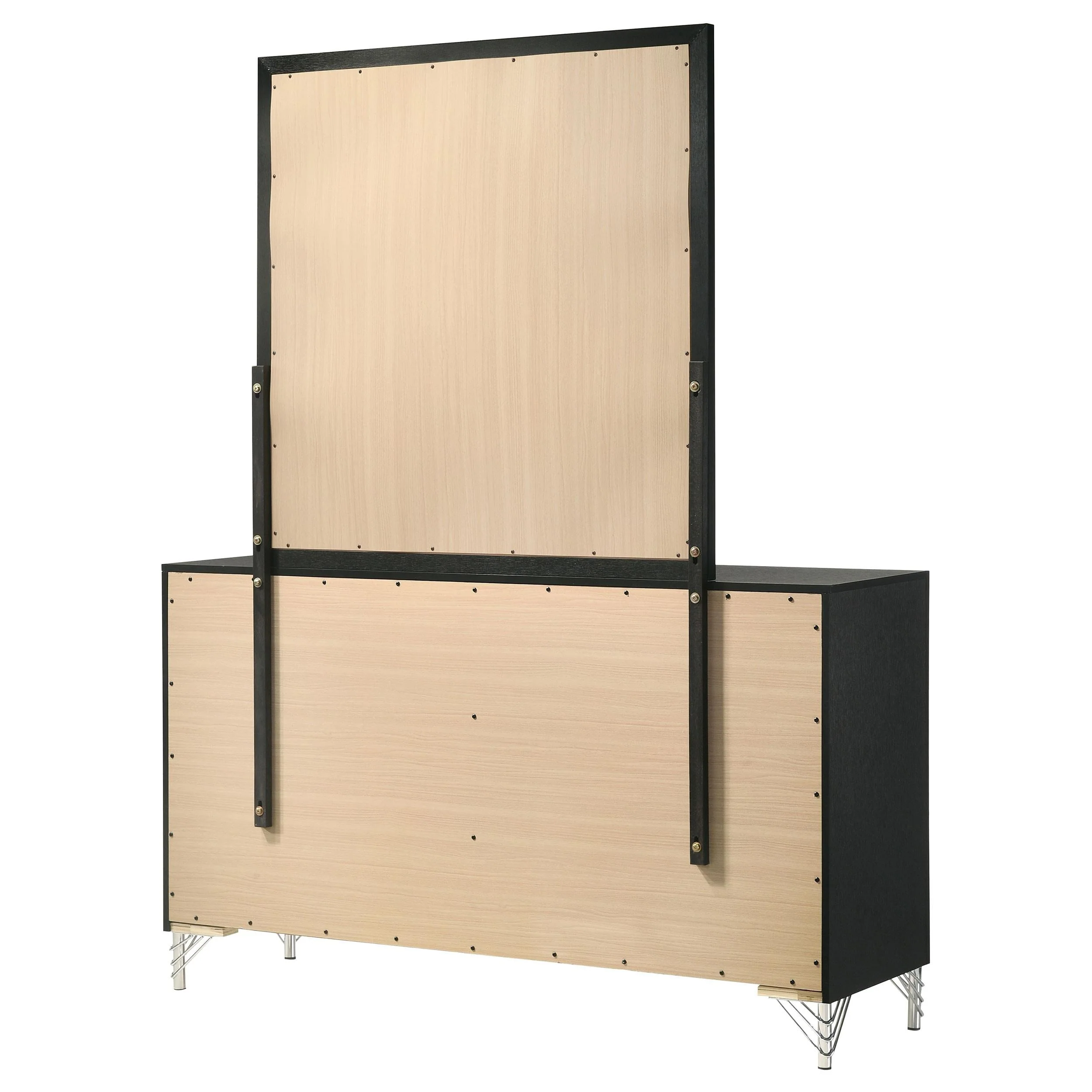 Lucia 6-drawer Dresser and Mirror Black - Image 7