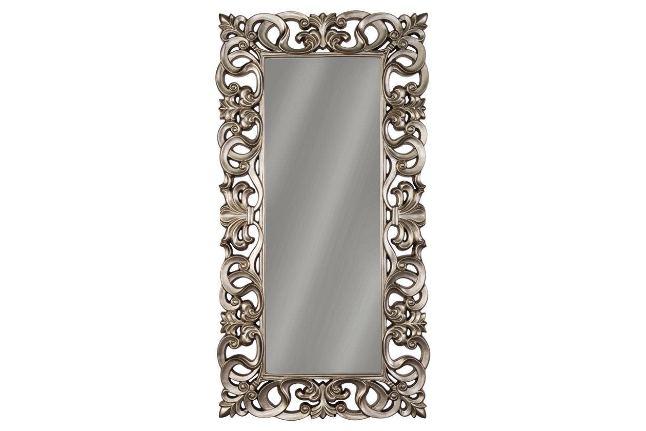 Lucia Antique Silver Finish Floor Mirror - Image 2