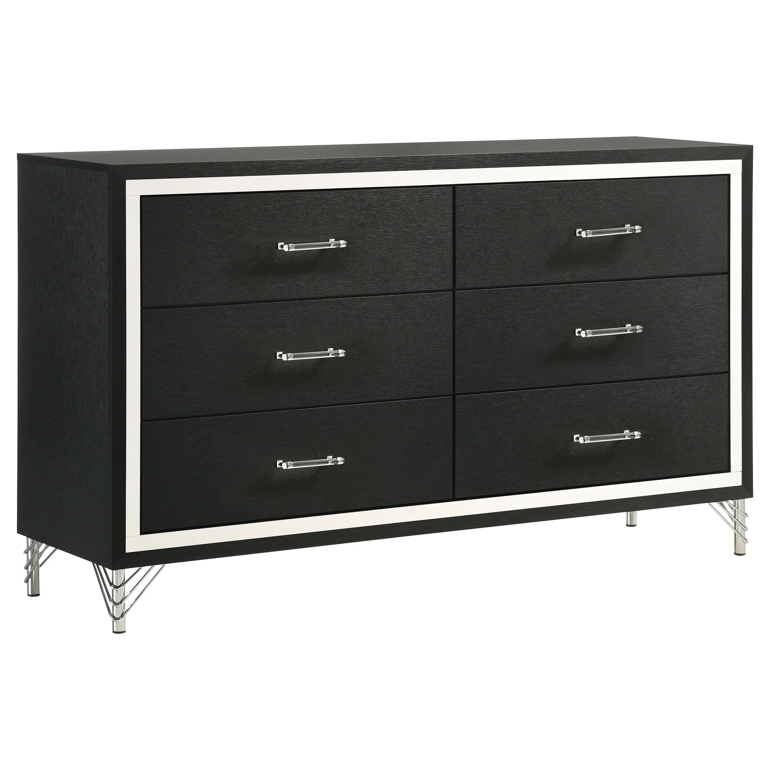 Lucia Black 6-drawer Dresser Cabinet - Image 2
