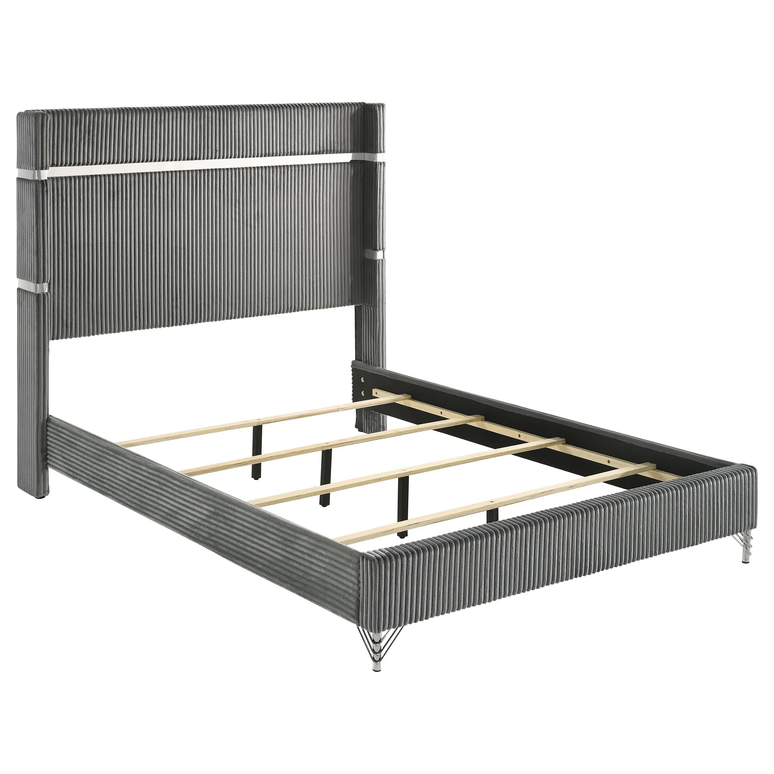 Lucia Grey/Black 5-Piece Queen Bedroom Set - Image 3