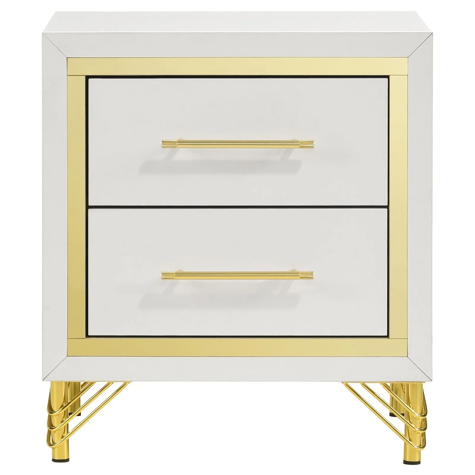 Lucia White 2-drawer Nightstand Bedside Table - Image 2