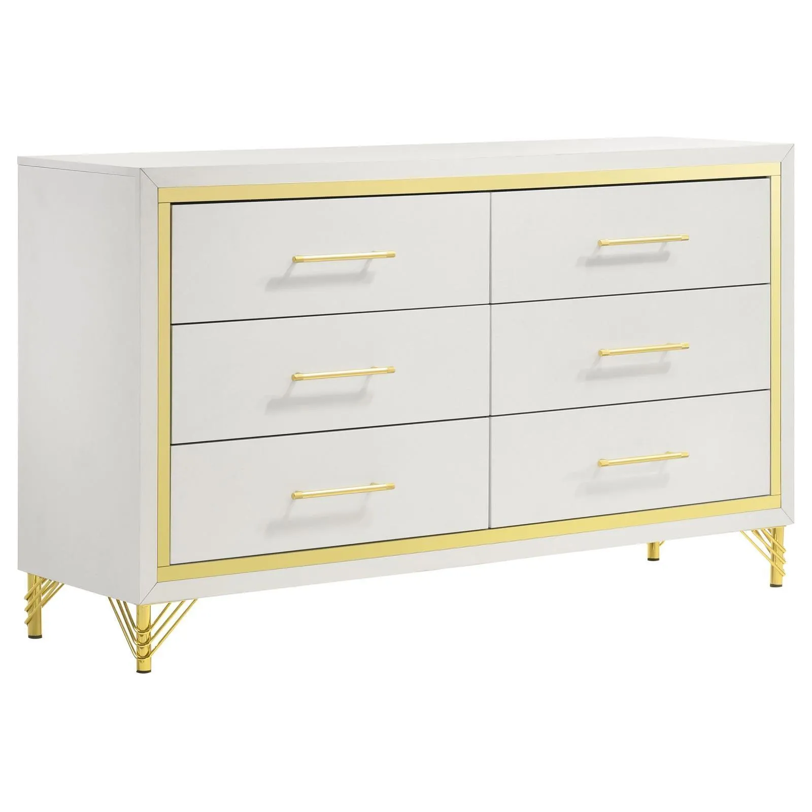Lucia White 6-drawer Bedroom Dresser - Image 2