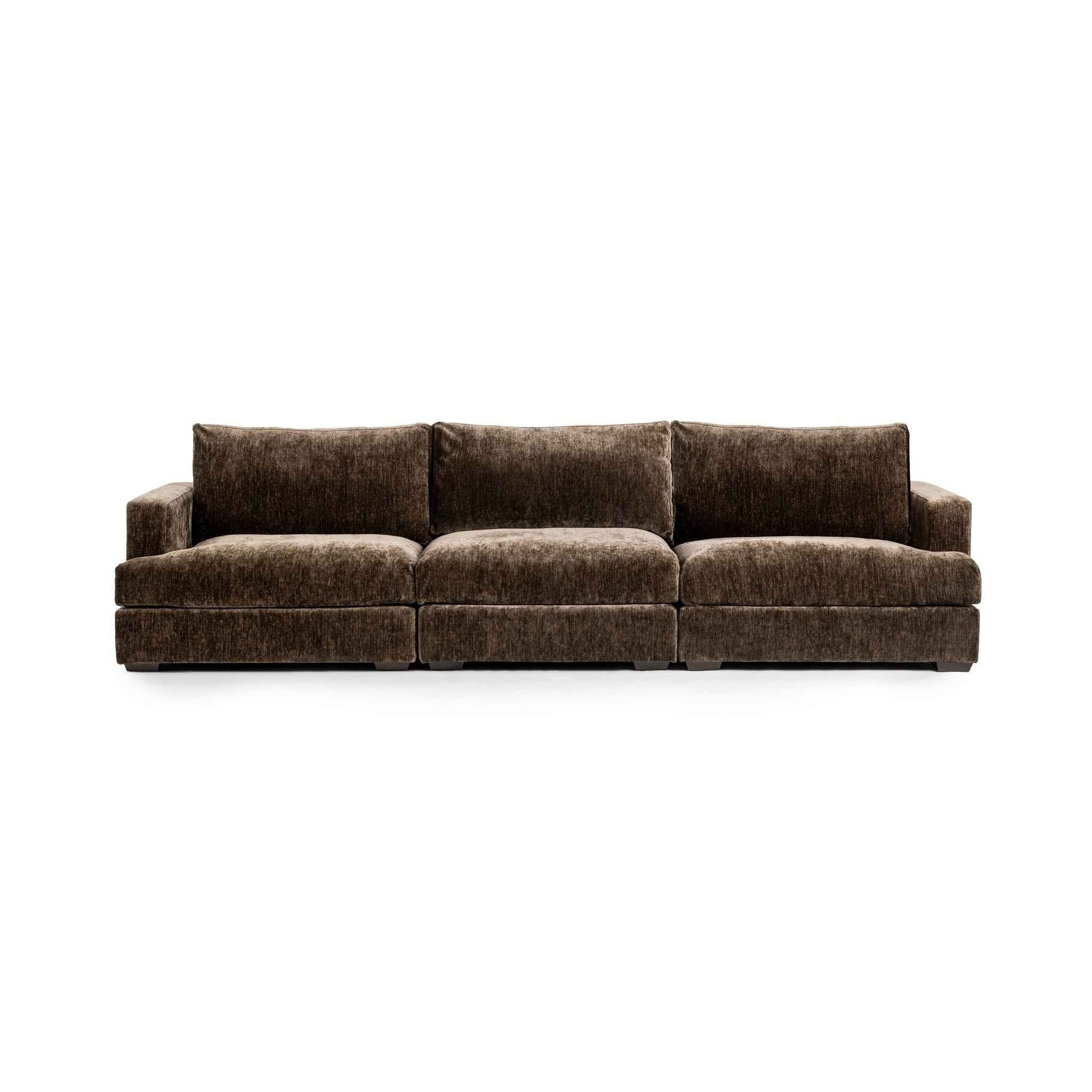 Ludwig 3 Piece Sofa - Mossed Brown