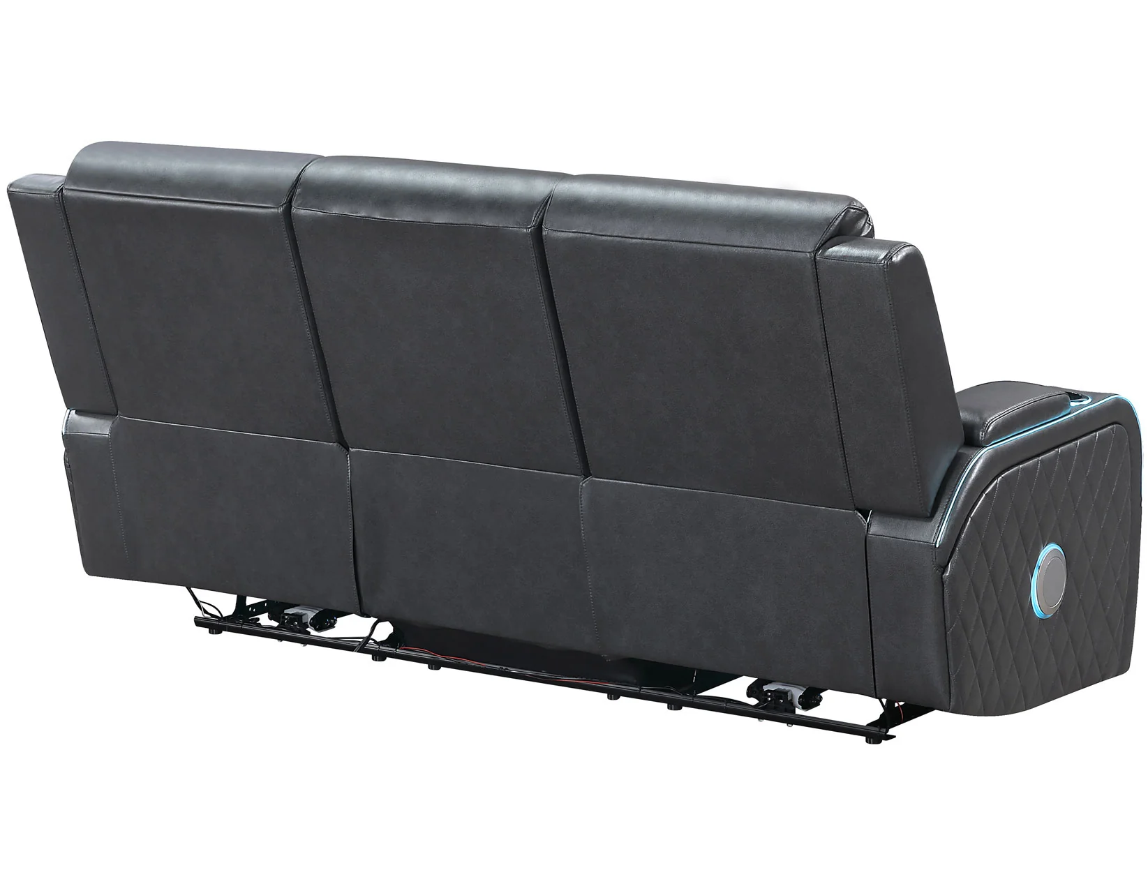 Luna Charcoal Vegan Leather 3-Piece Home Cinema Power Reclining Set - Image 12