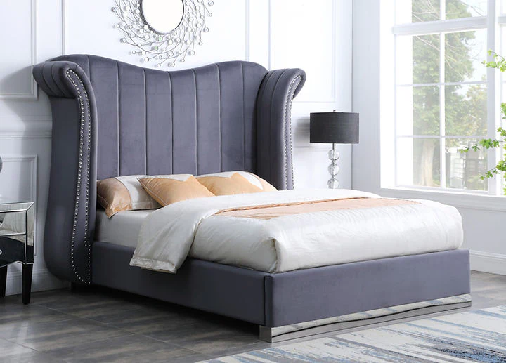 Luna Grey 66"H King Platform Bed