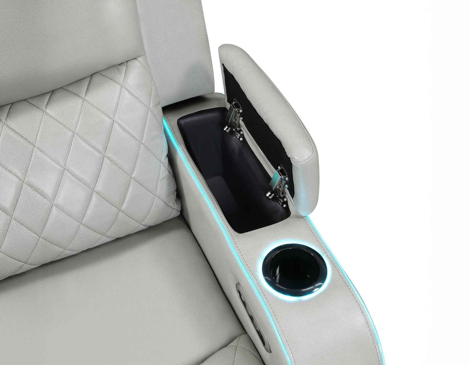 Luna Home Cinema Power Reclining Sofa, Ice Vegan Leather - Image 12