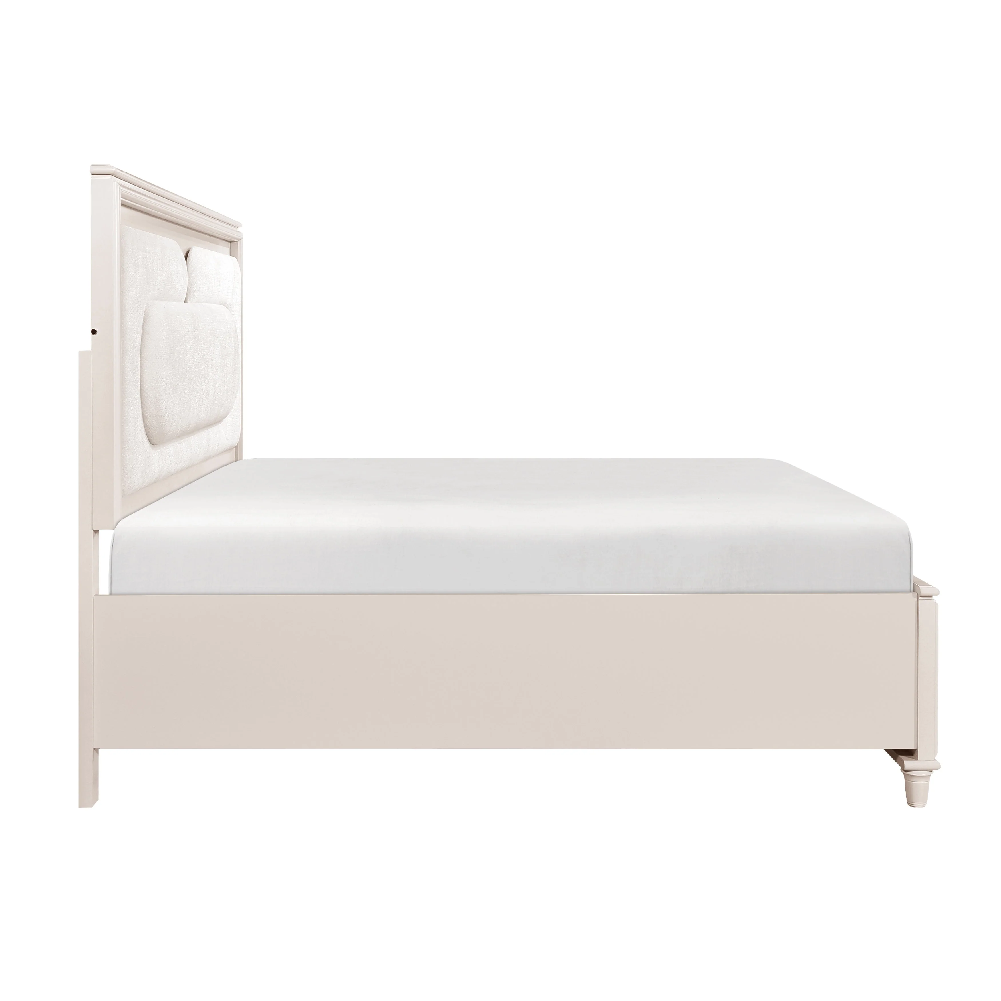 Lunaris Beige California King Platform Bed with Footboard Storage - Image 3