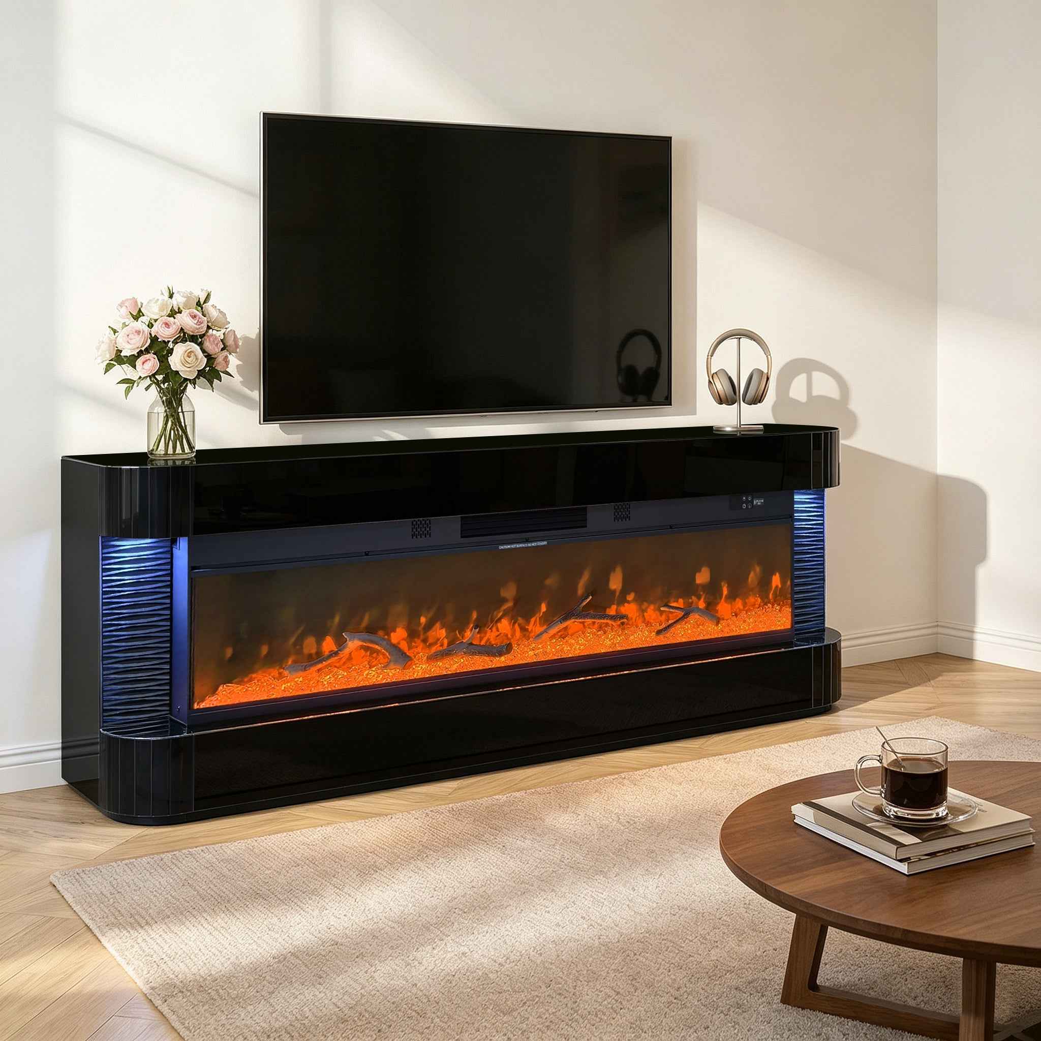 Lush Black Fireplace - Image 2