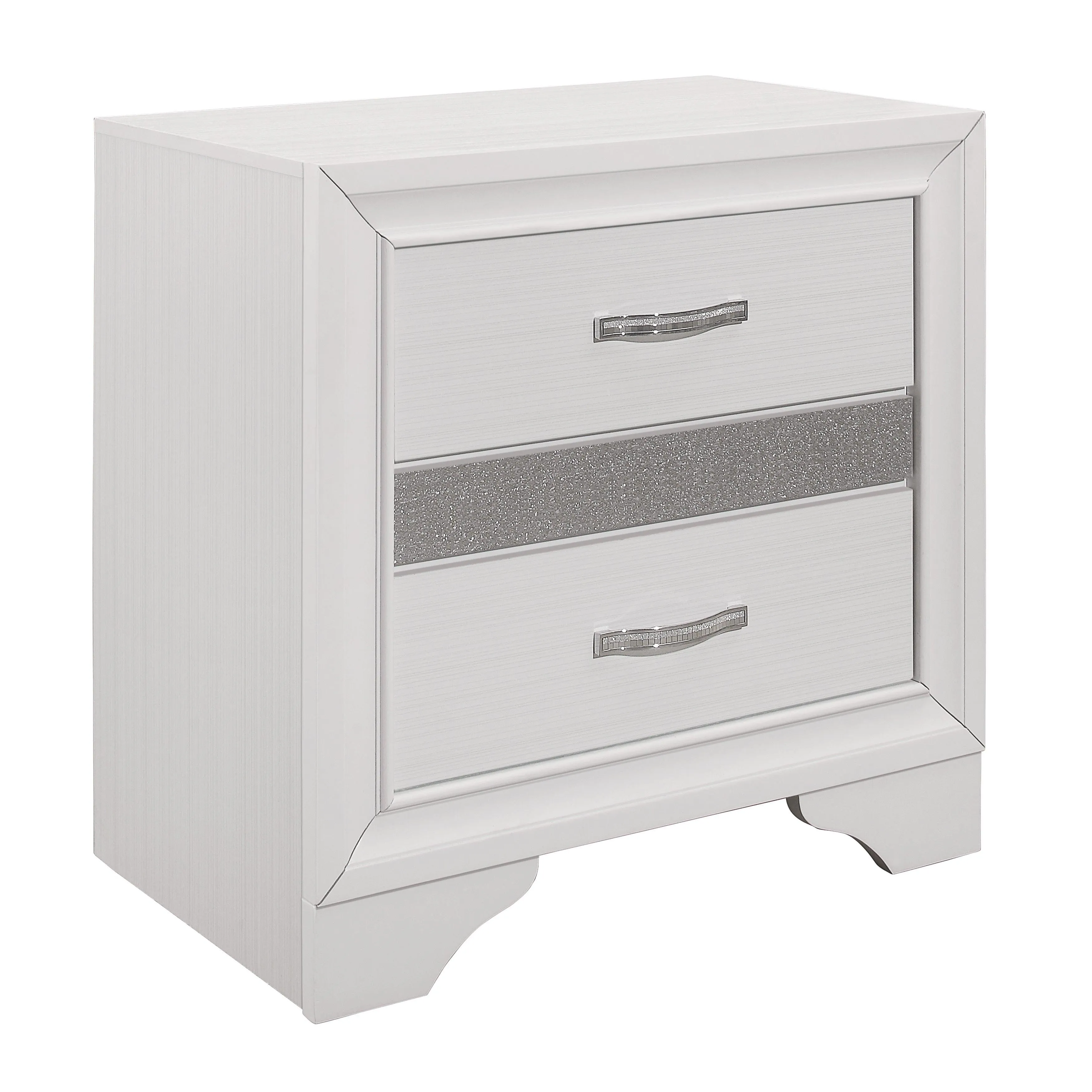 Luster White Upholstered Storage Platform Bedroom Set - Image 4