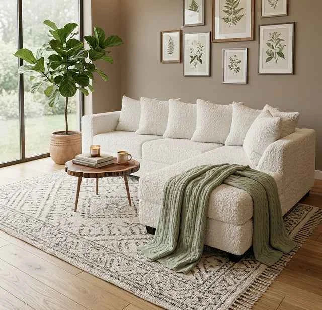 Luxe Cream RAF Sectional