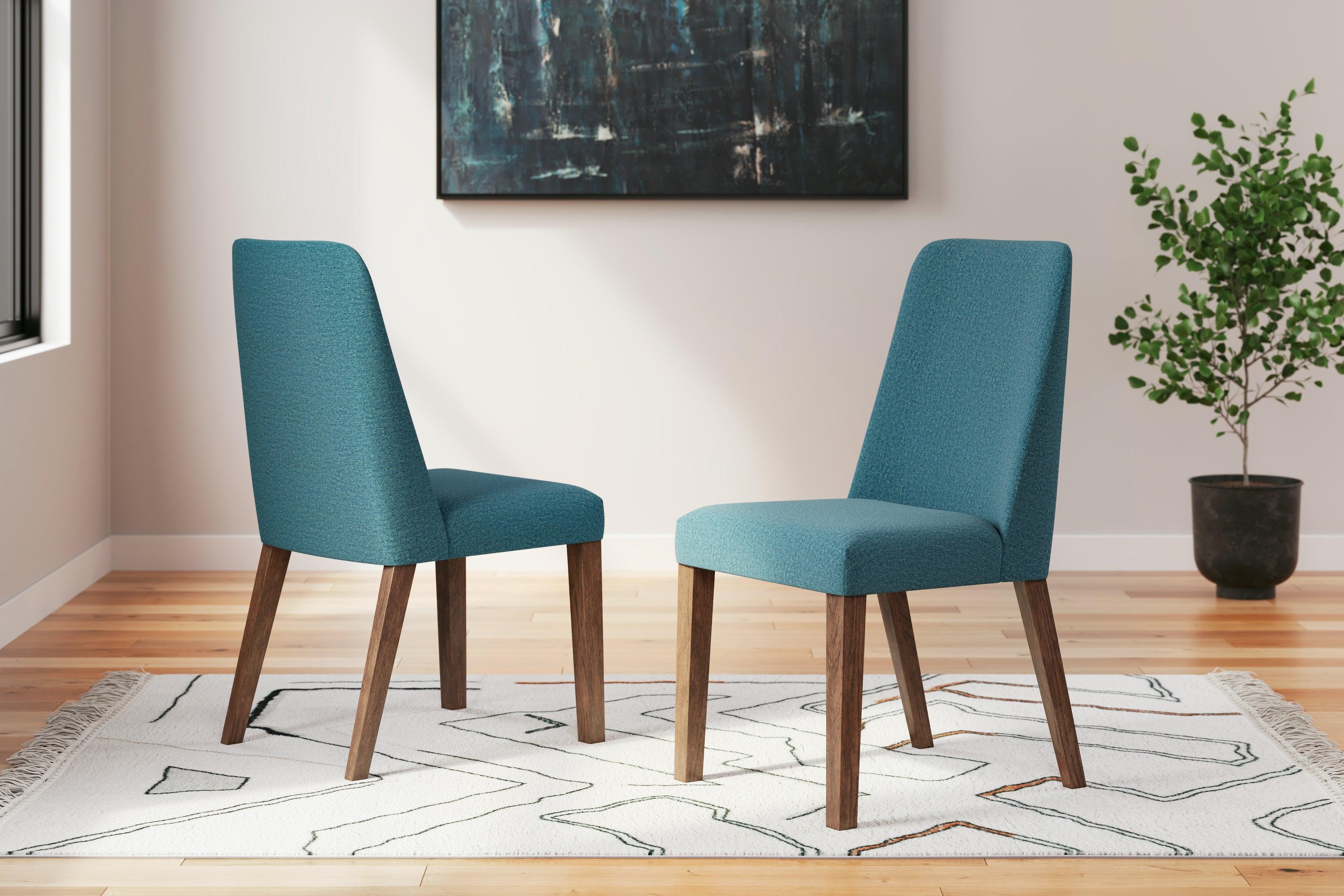 Lyncott Blue/Brown Dining Chair, Set of 2 - Image 8