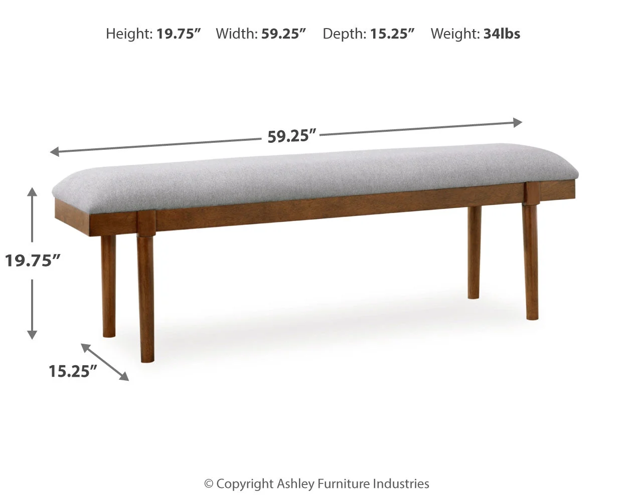 Lyncott Brown & Beige Extendable Dining Room Set and Bench - Image 21