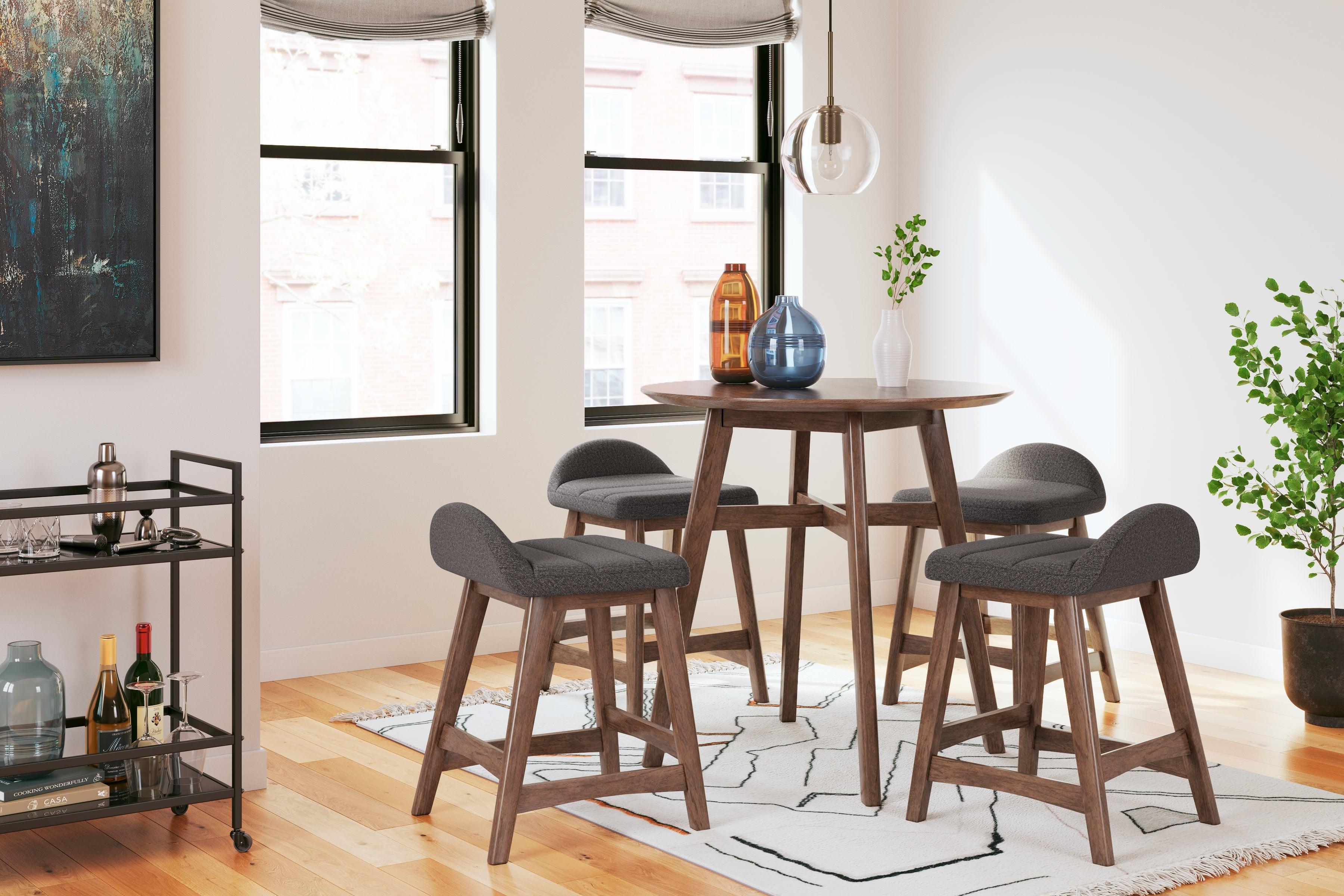 Lyncott Charcoal/Brown Counter Height Barstool, Set of 2 - Image 8