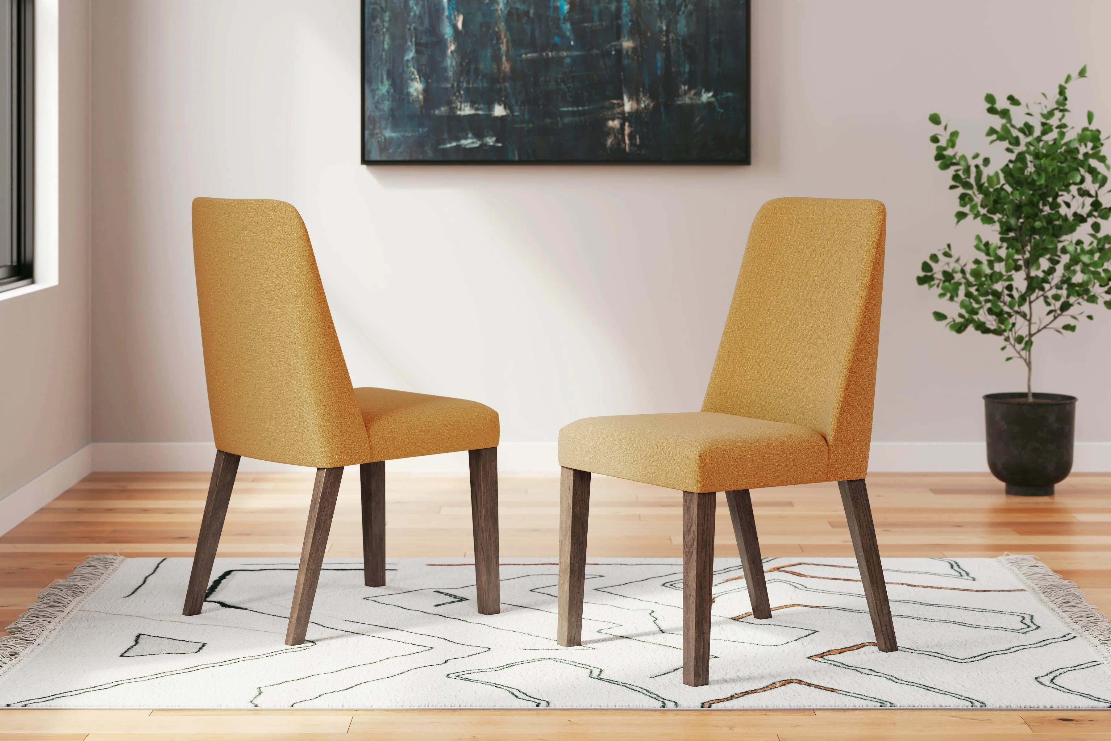 Lyncott Mustard/Brown Dining Chair, Set of 2 - Image 8