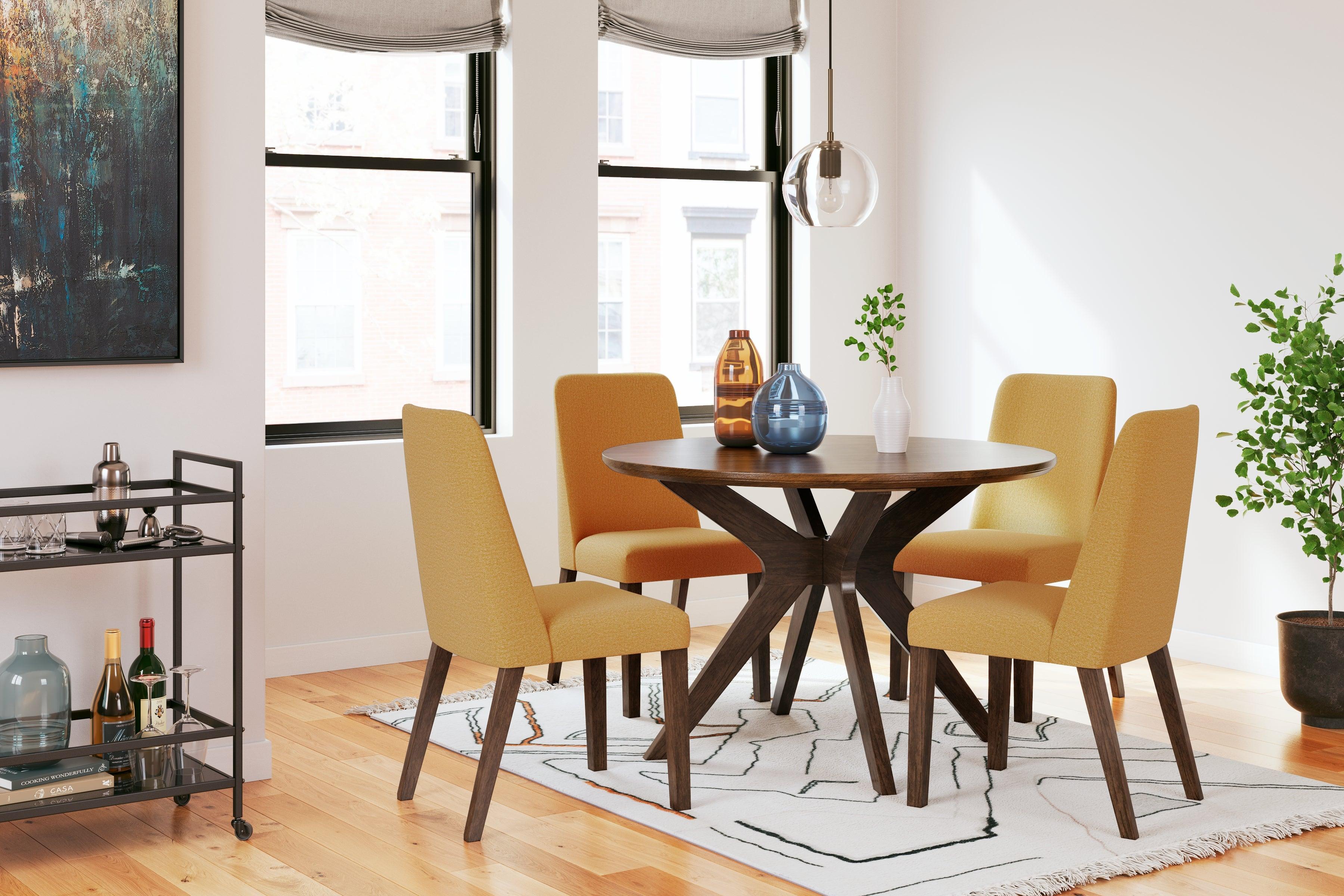 Lyncott Mustard/Brown Dining Chair, Set of 2 - Image 9