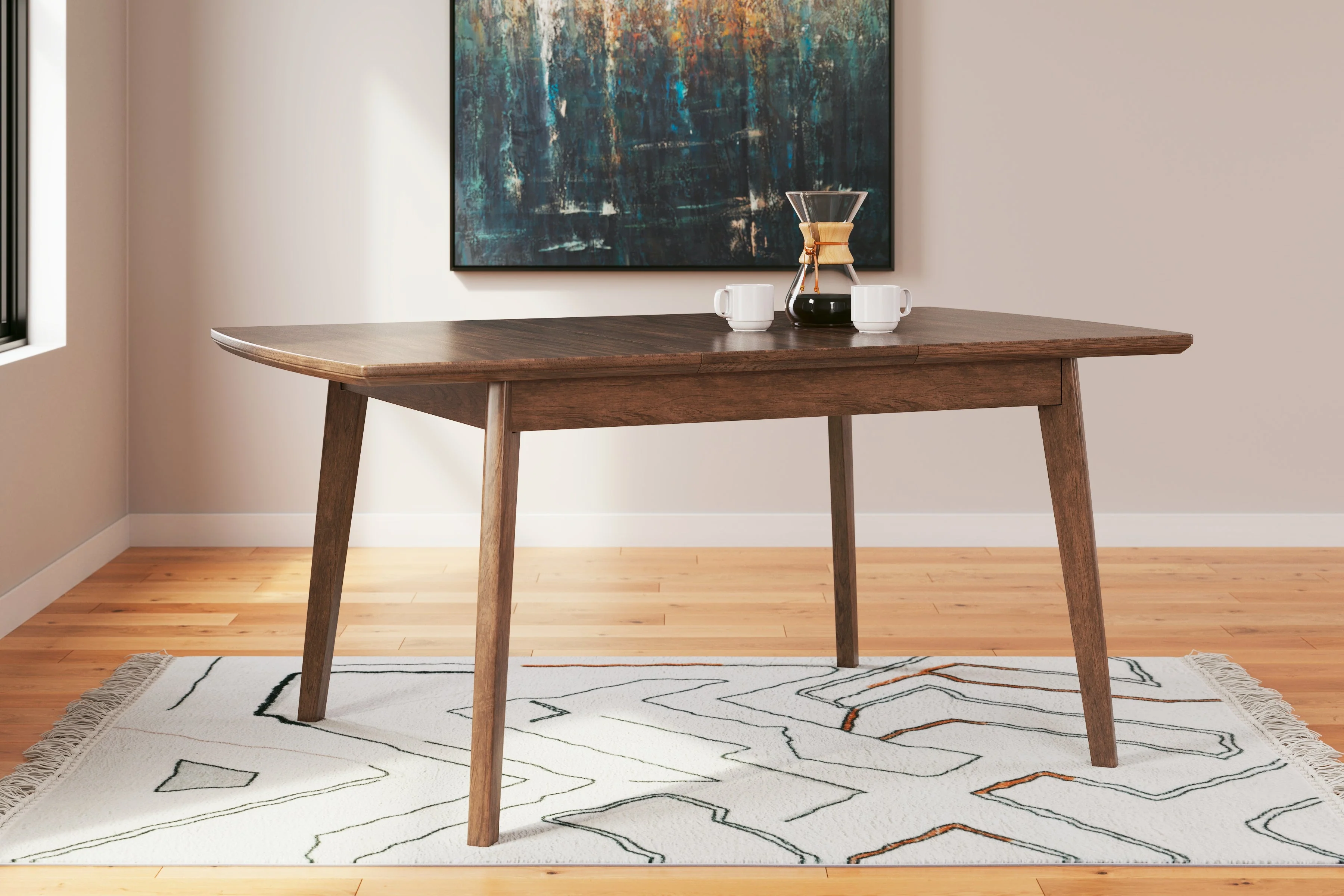 Lyncott Mustard & Brown Expandable Dining Room Set - Image 16