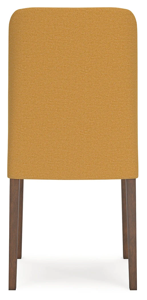 Lyncott Mustard & Brown Round Dining Room Set - Image 6