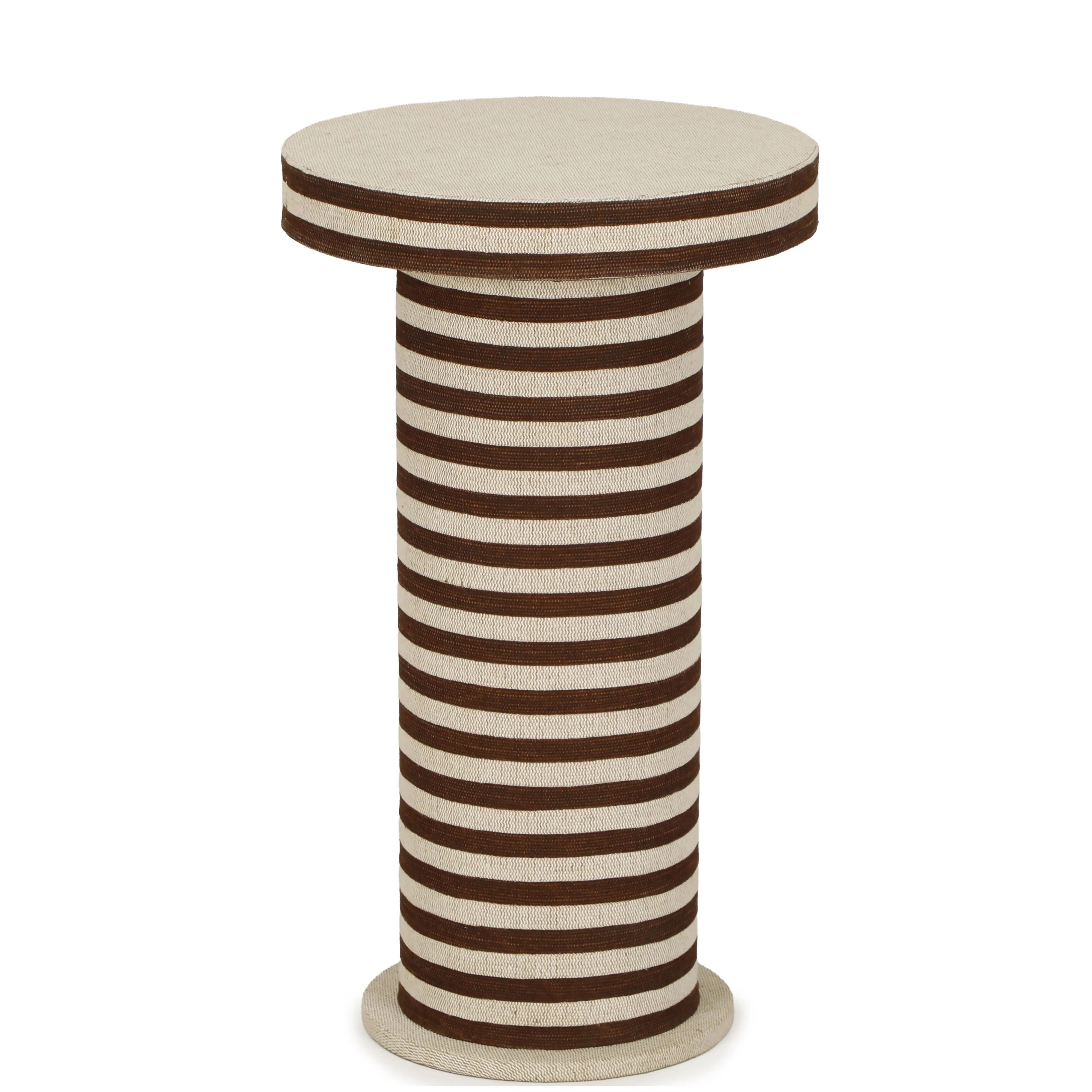 Lyra Natural Striped Cotton Jute Designer Side Table - Image 4