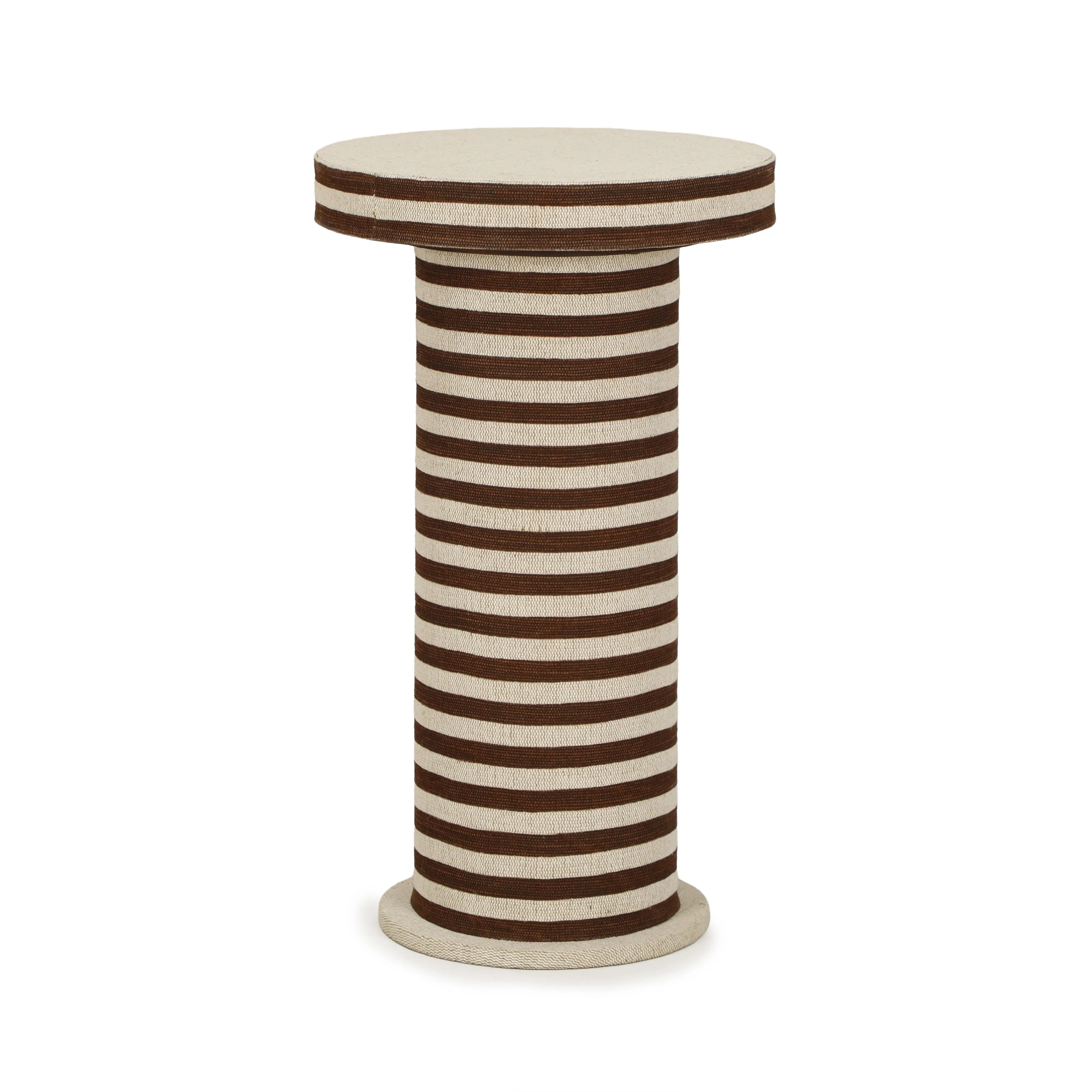 Lyra Natural Striped Cotton Jute Designer Side Table - Image 5