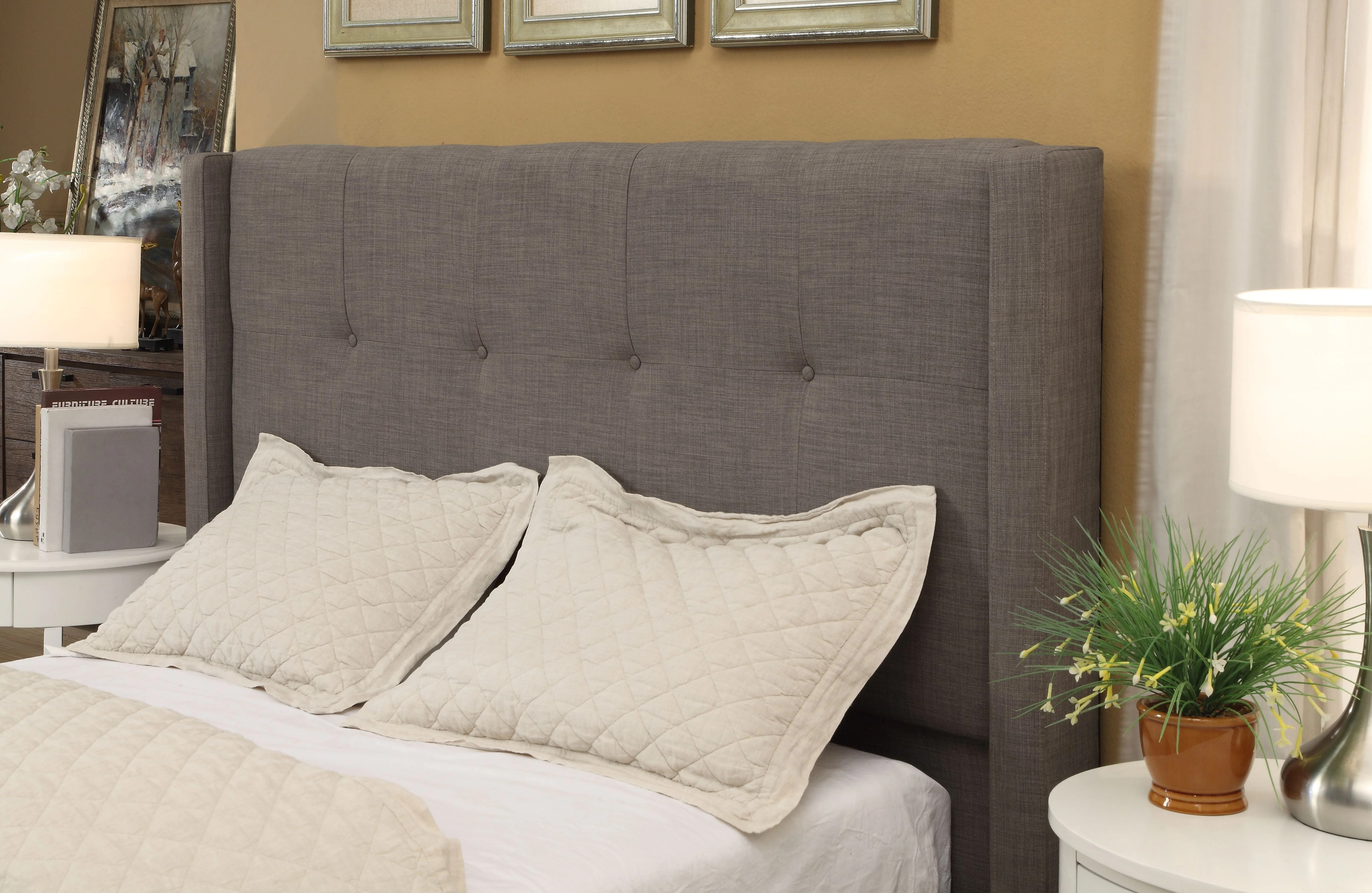 Madeleine Wingback Upholstered Eastern King Platform Bed - Image 3