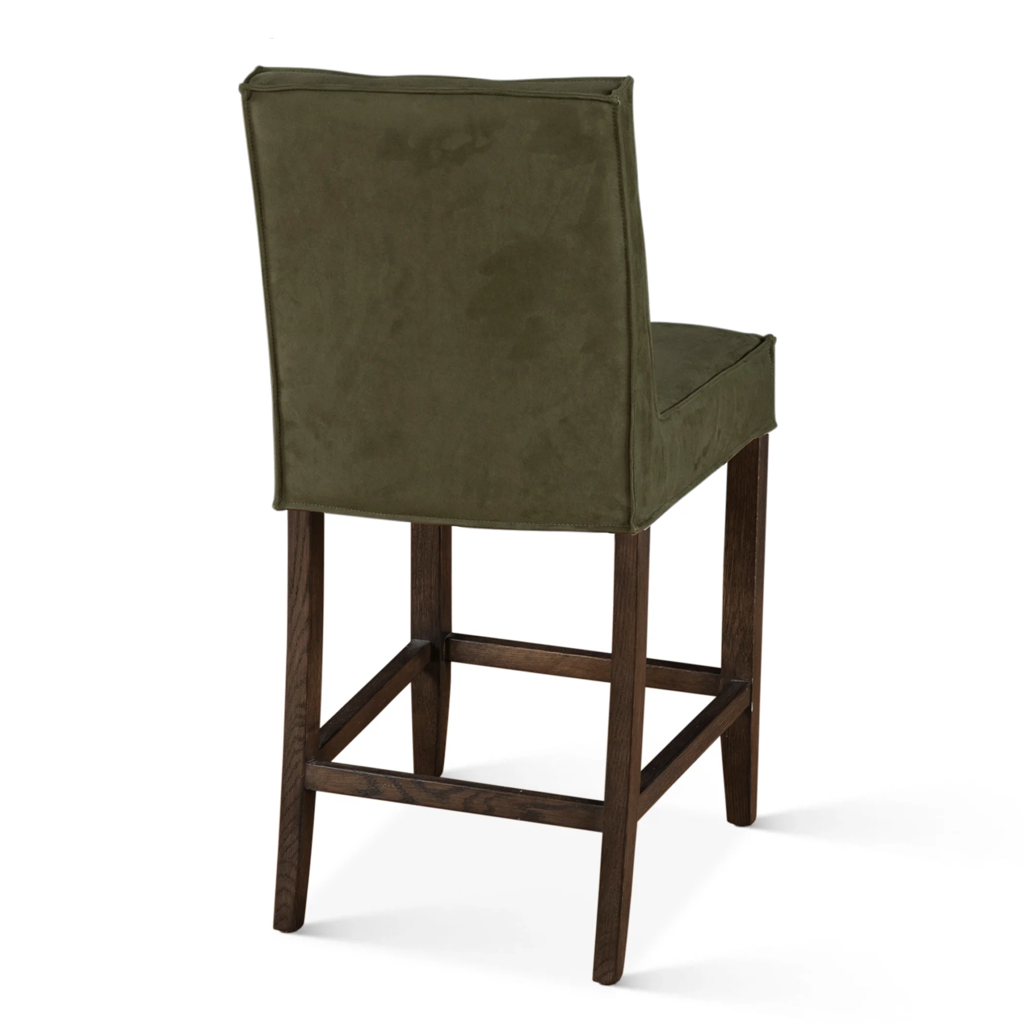 Madison Counter Chair in Green Eco Suede with Dark Legs - Image 3
