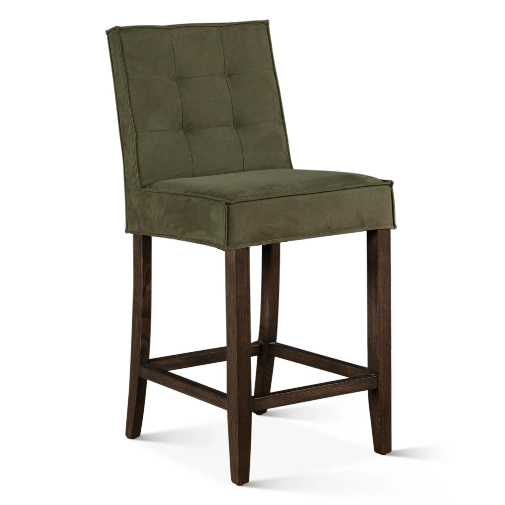 Madison Counter Chair in Green Eco Suede with Dark Legs - Image 9