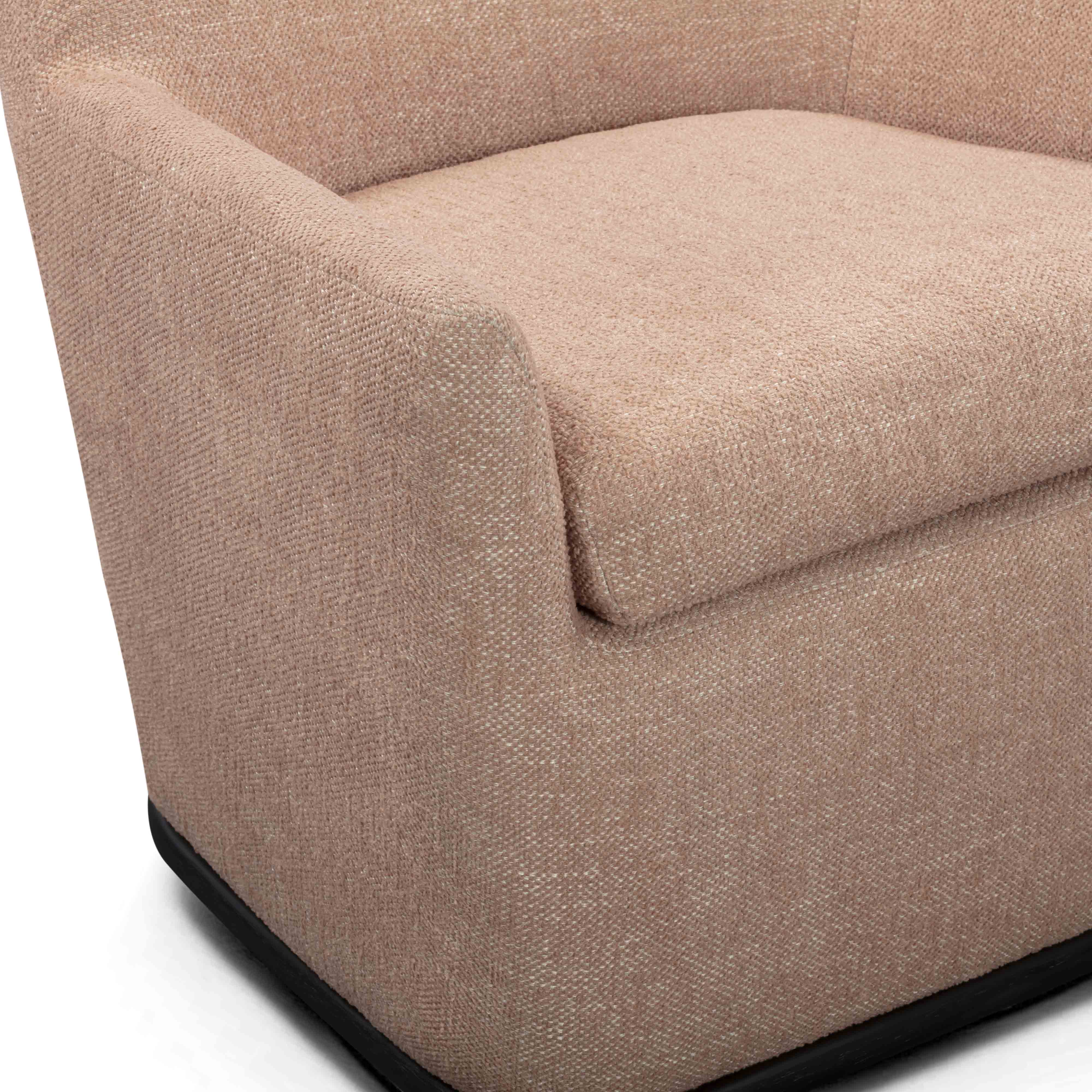 Mado Peach Textured Fabric Swivel Accent Chair - Image 6